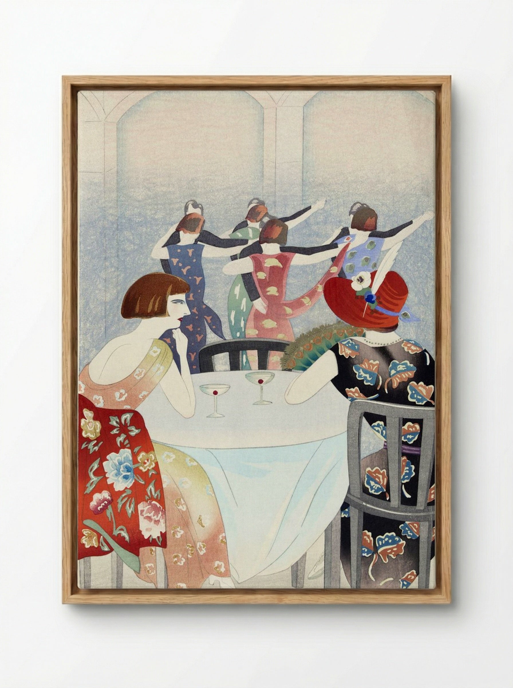 Dance Salon at the New Carlton Hotel, Shanghai - Yamamura Toyonari - Framed Canvas Wood