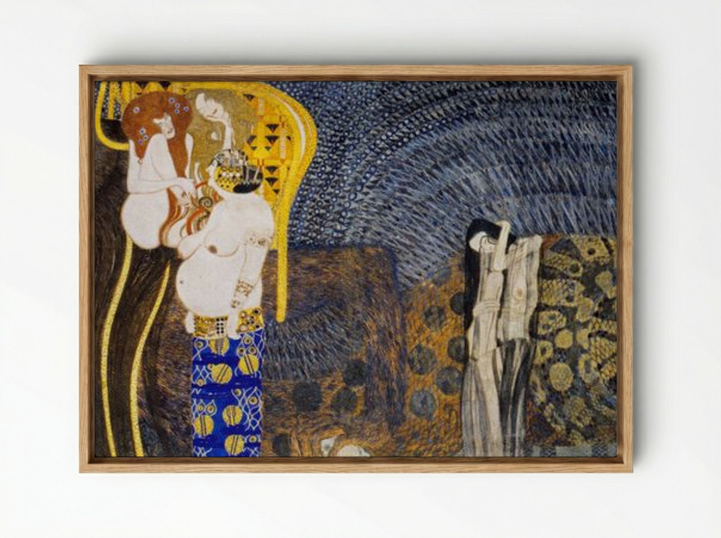 The Hostile Powers - Gustav Klimt - Framed Canvas Wood