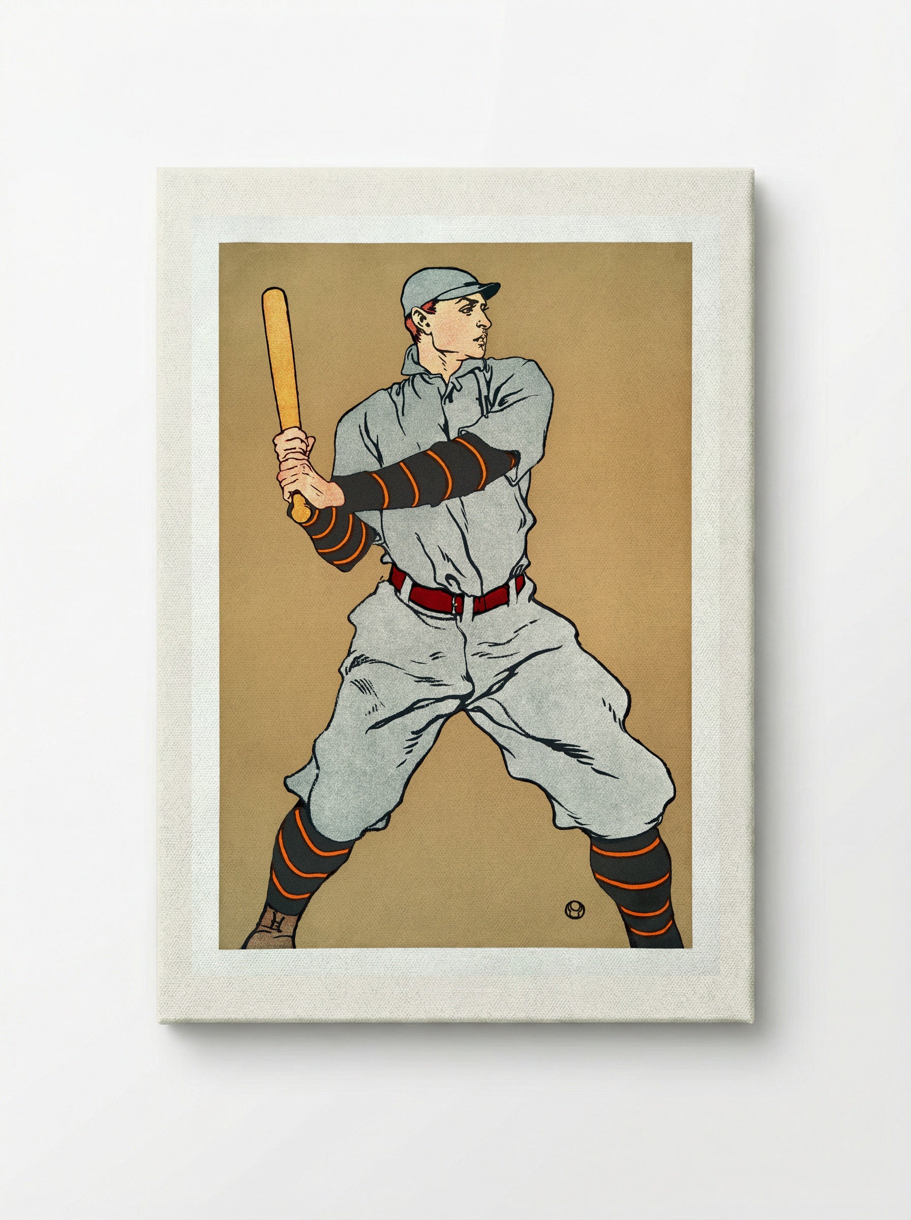 Baseball Player Holding a Bat - Edward Penfield - Canvas