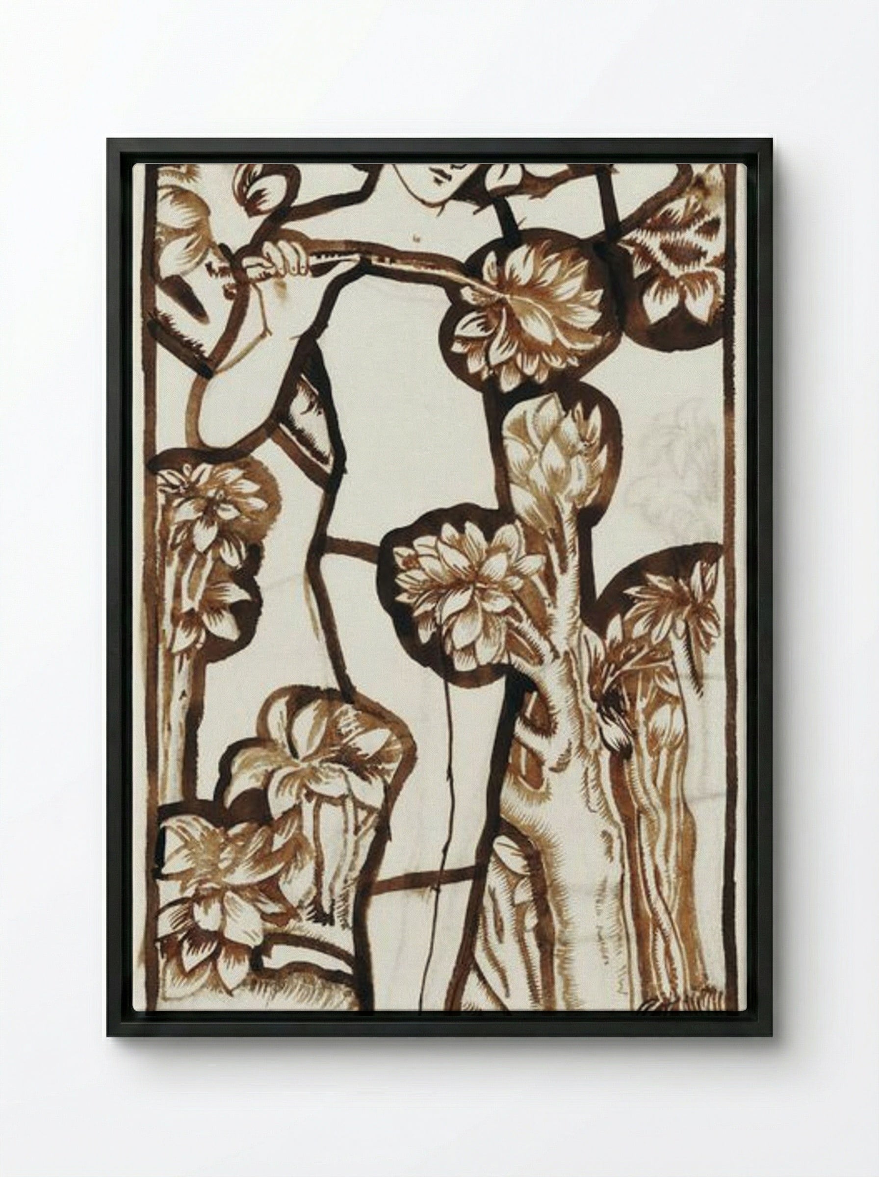 Adam - Edward Burne-Jones - Framed Canvas Black