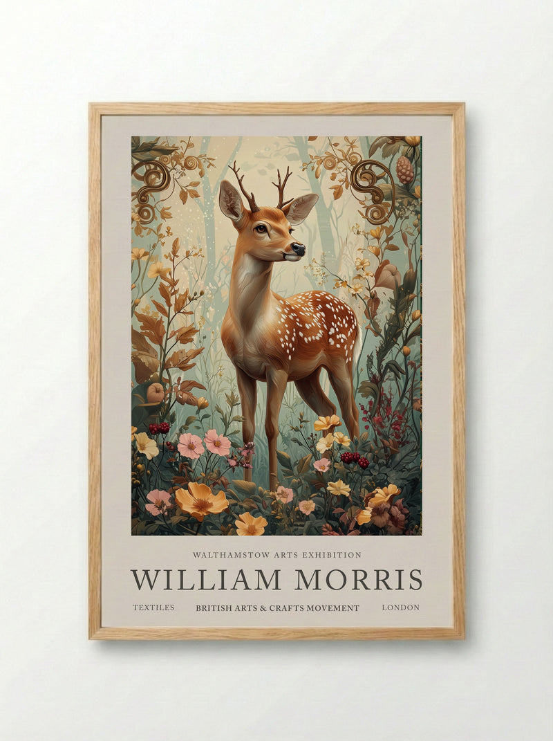 Fawn Fantasy - William Morris - Framed Print Wood