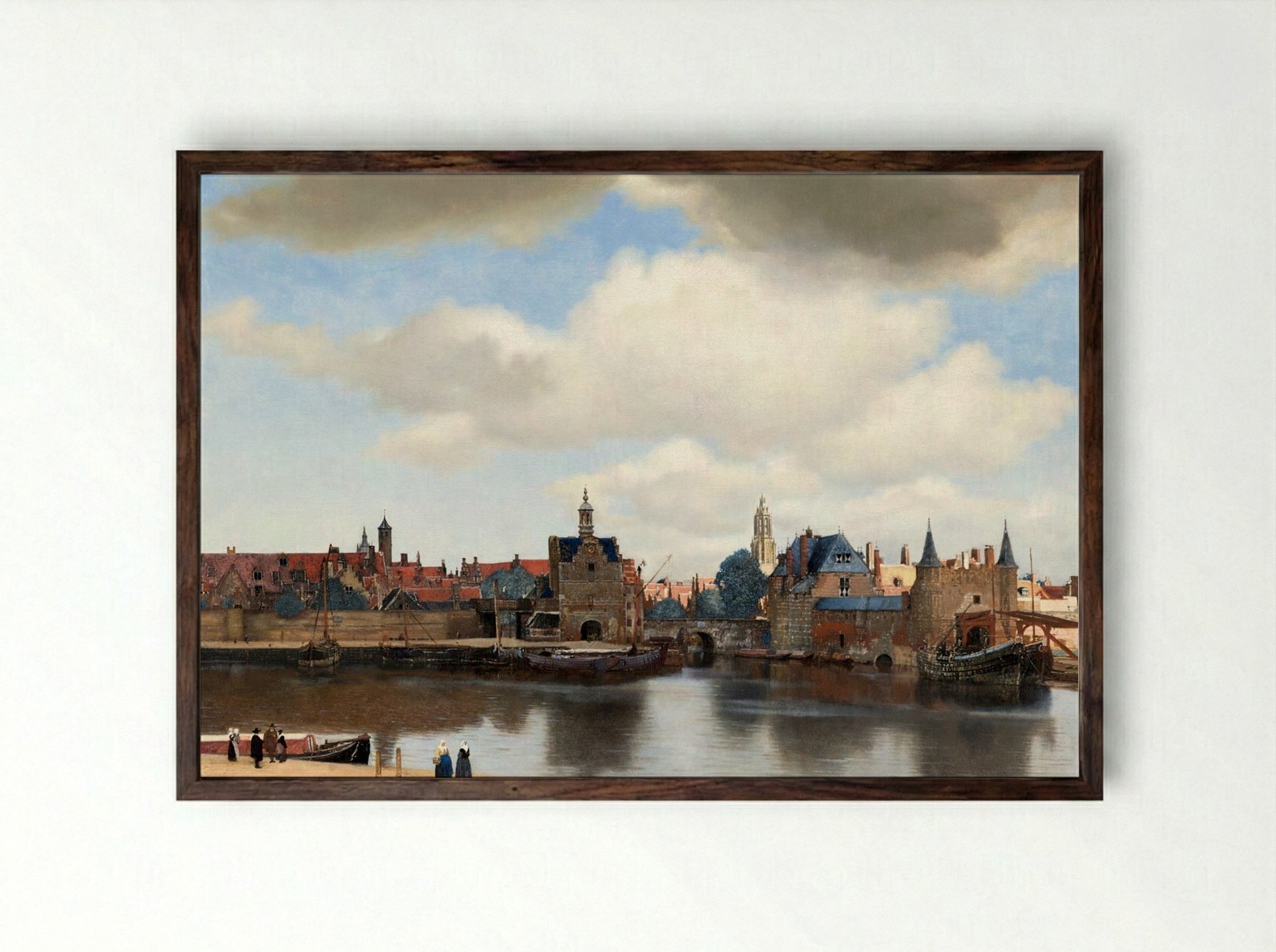 View of Delft - Johannes Vermeer - Framed Print Dark Wood