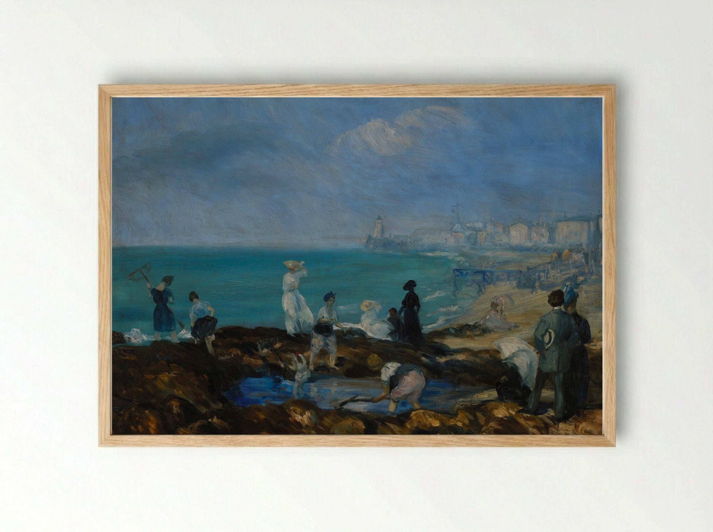 Beach at Dieppe - William James Glackens - Framed Print Wood