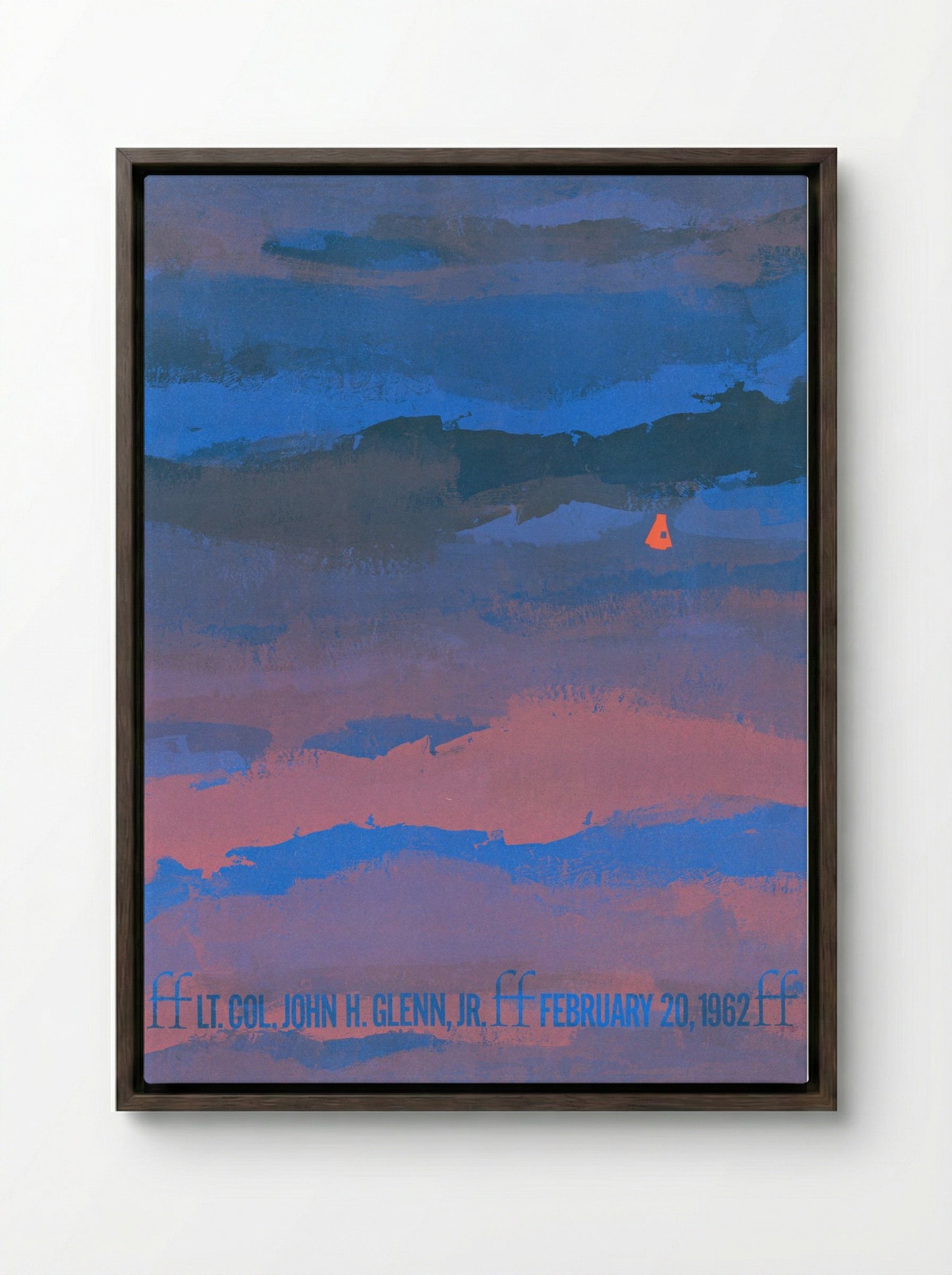 Lt. Col. John H. Glenn, Jr., February 20, 1962 (Space Flight Commemoration) - Fine Art Print - Framed Canvas Dark Wood