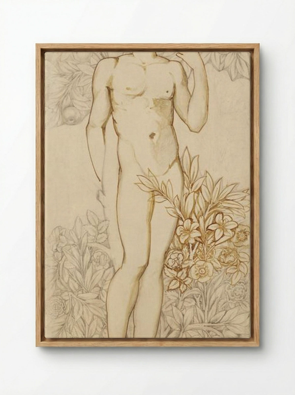 The Angels of the Hierarchy: Male Nude Imago Dei - Edward Burne-Jones - Framed Canvas Wood