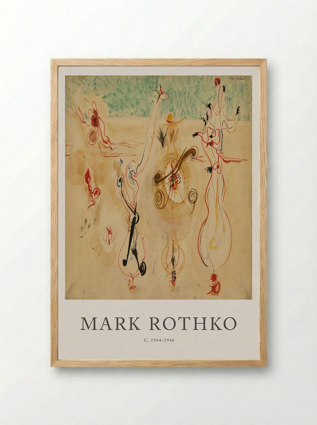 Untitled (Biomorphic Figures) - Mark Rothko - Framed Print Wood