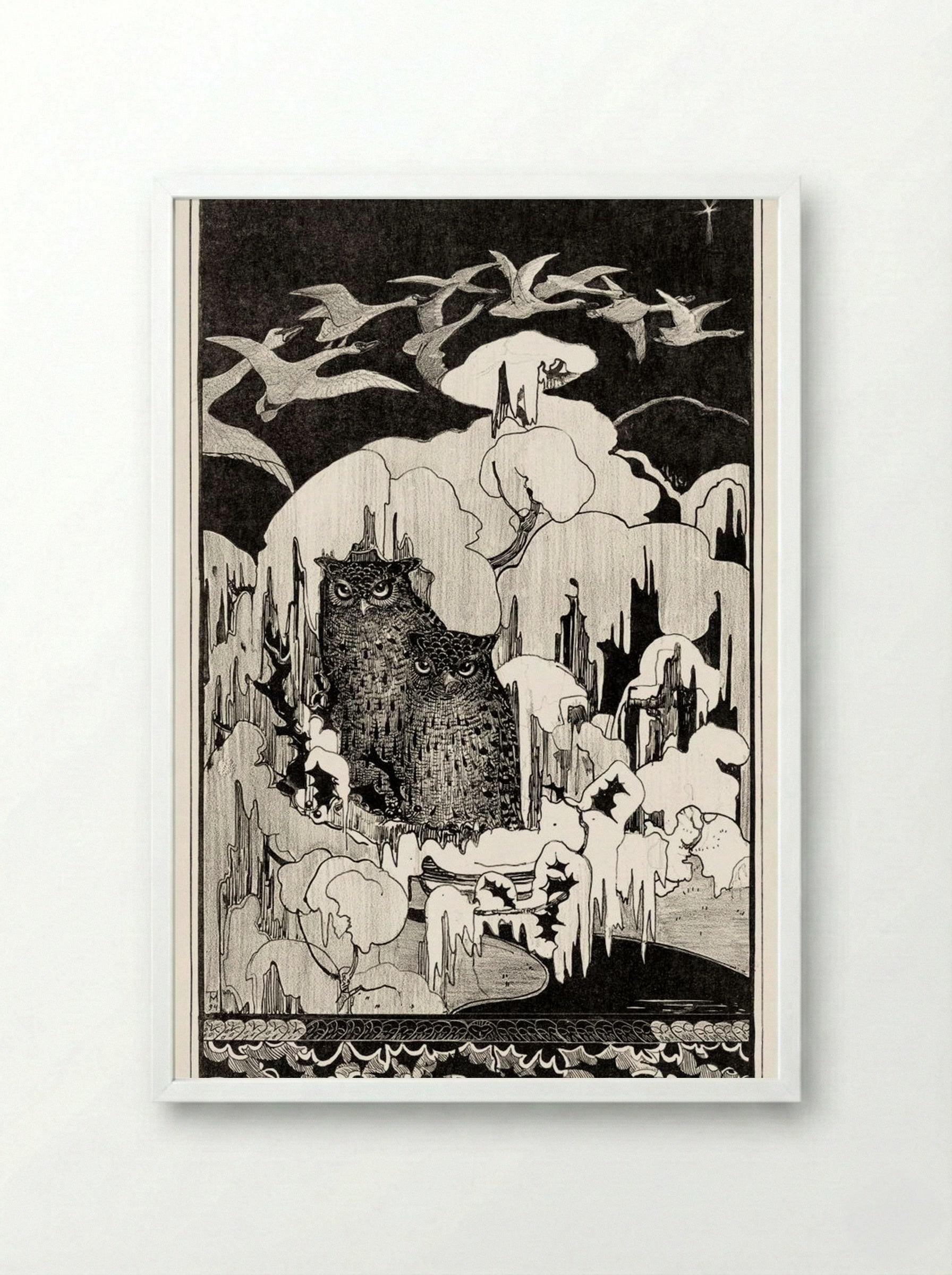 Kerstnacht (Christmas Night) - Theo van Hoytema - Framed Print White