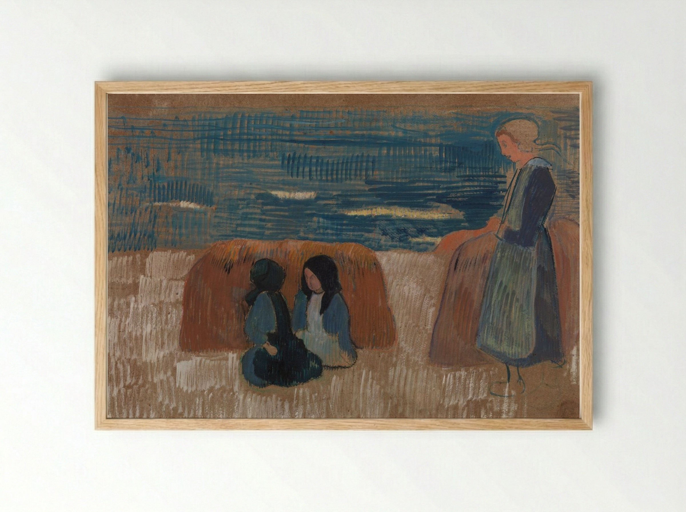 Breton Women by the Sea - Paul Sérusier - Framed Print Wood