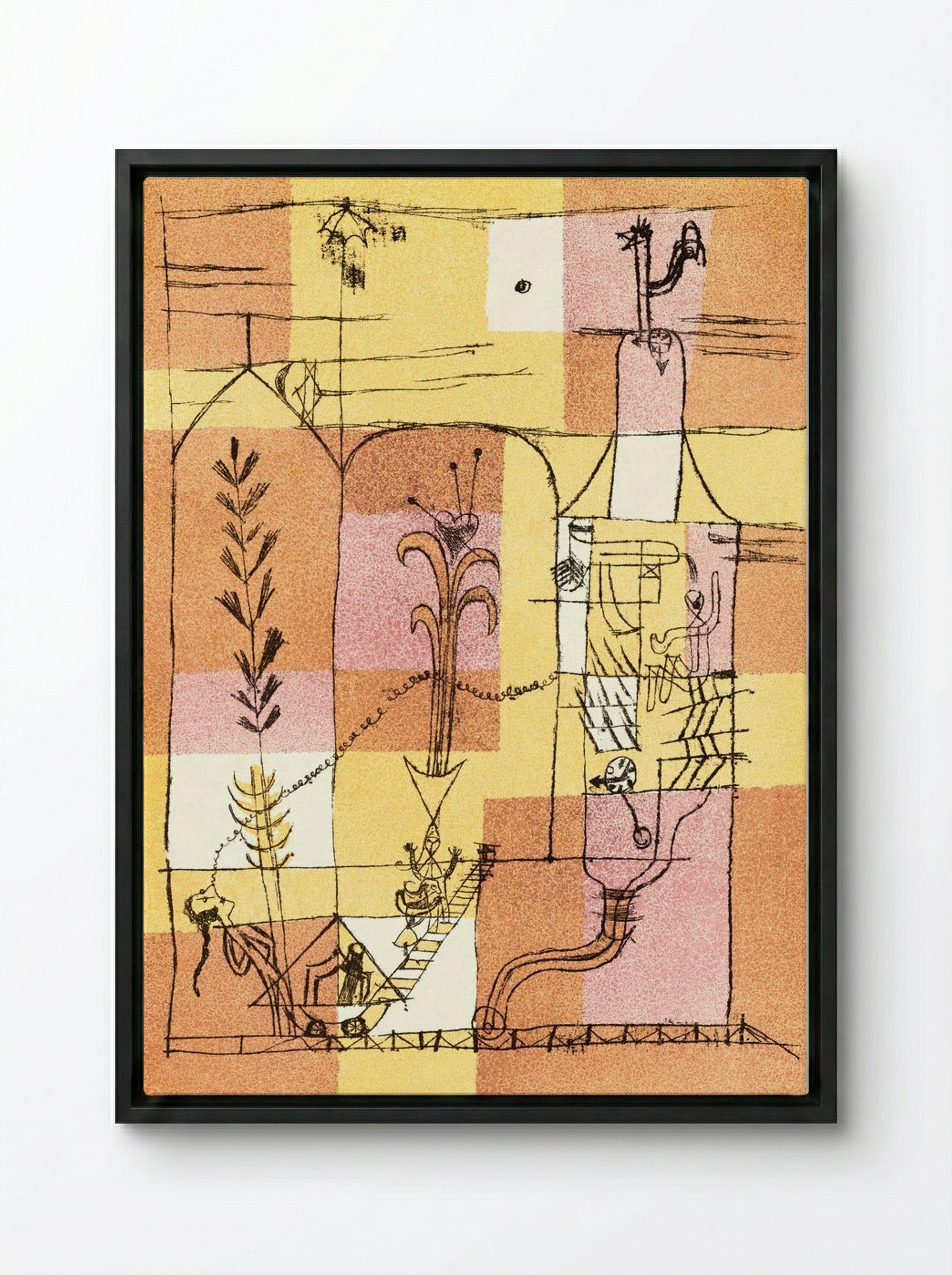 In the Spirit of Hoffmann - Paul Klee - Framed Canvas Black