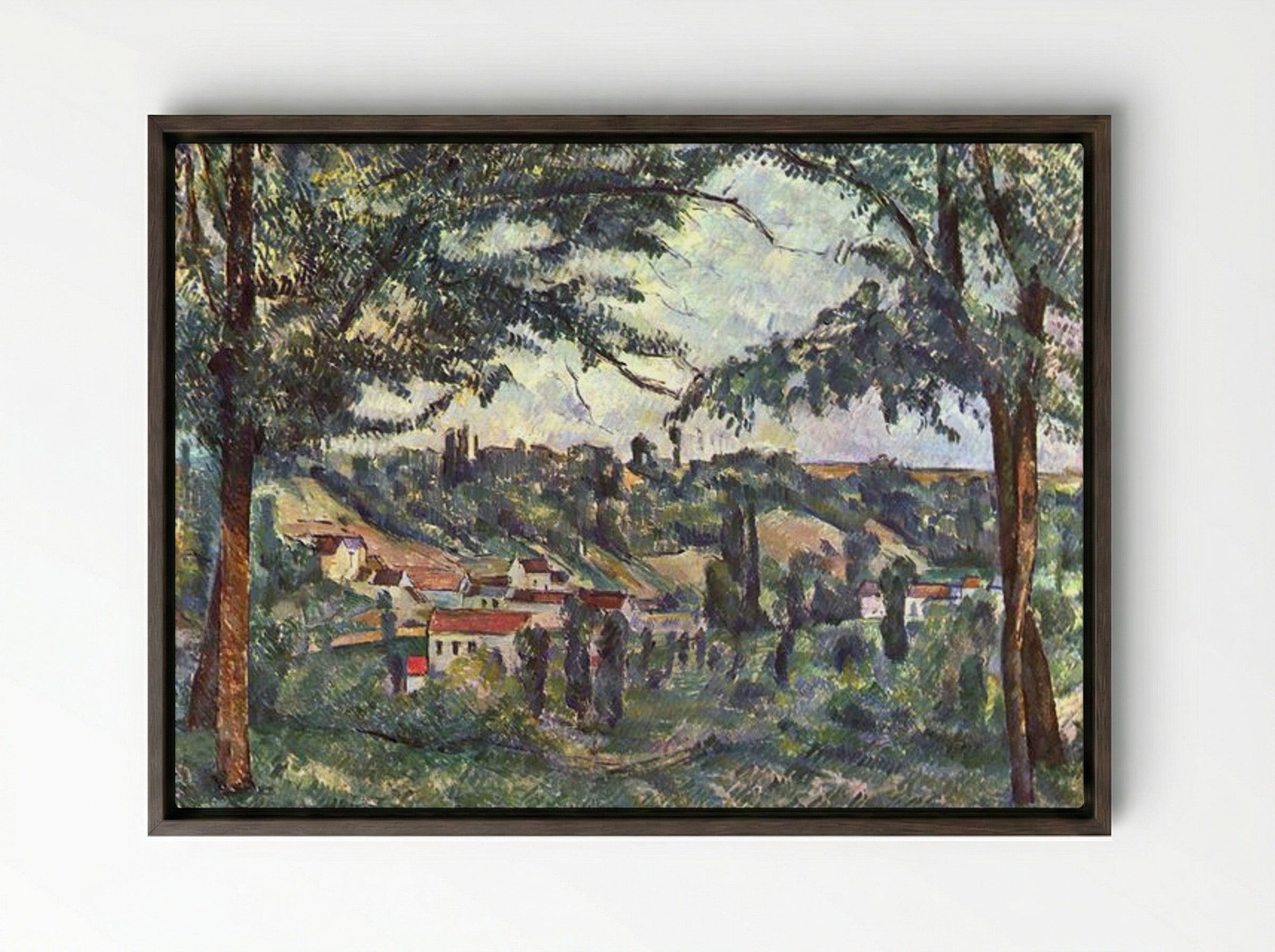 The Hameau des Pâtis - Paul Cézanne - Framed Canvas Dark Wood