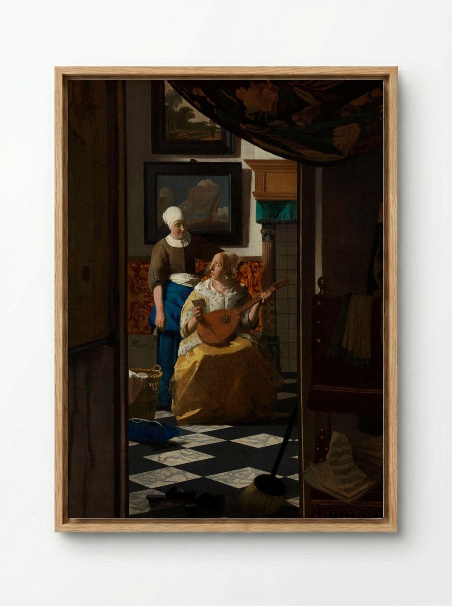 The Love Letter - Johannes Vermeer - Framed Canvas Wood
