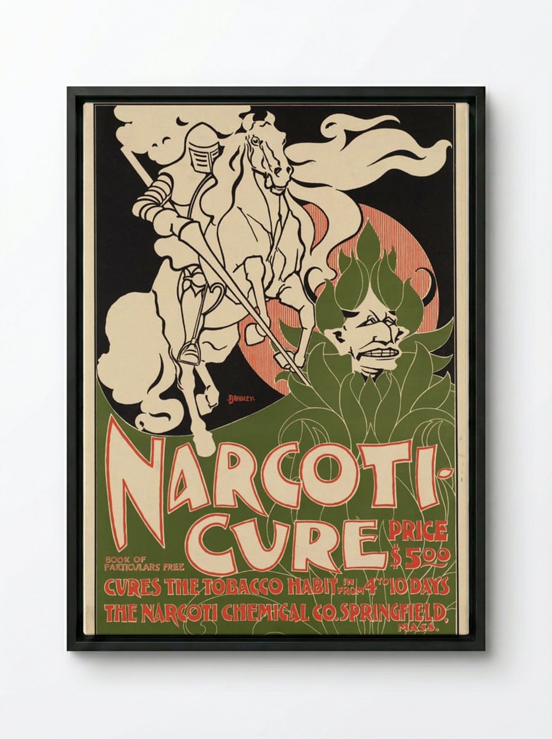 Narcoti-Cure - Will H. Bradley - Framed Canvas Black