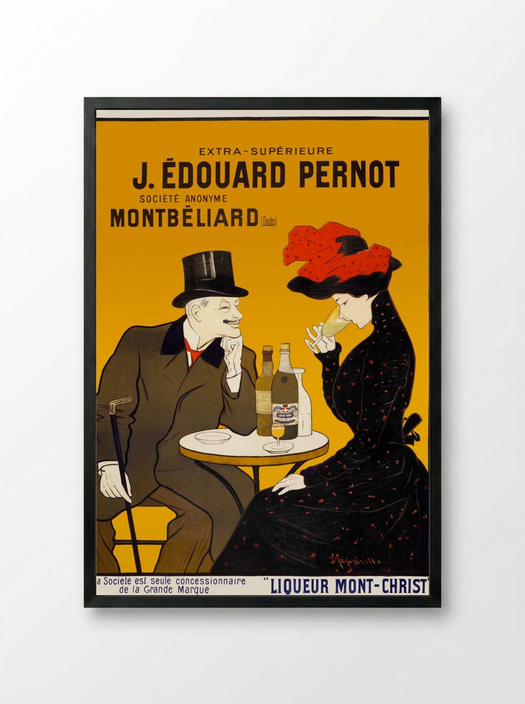 J. Edouard Pernot Liqueur Mont-Christ - Leonetto Cappiello - Framed Print Black