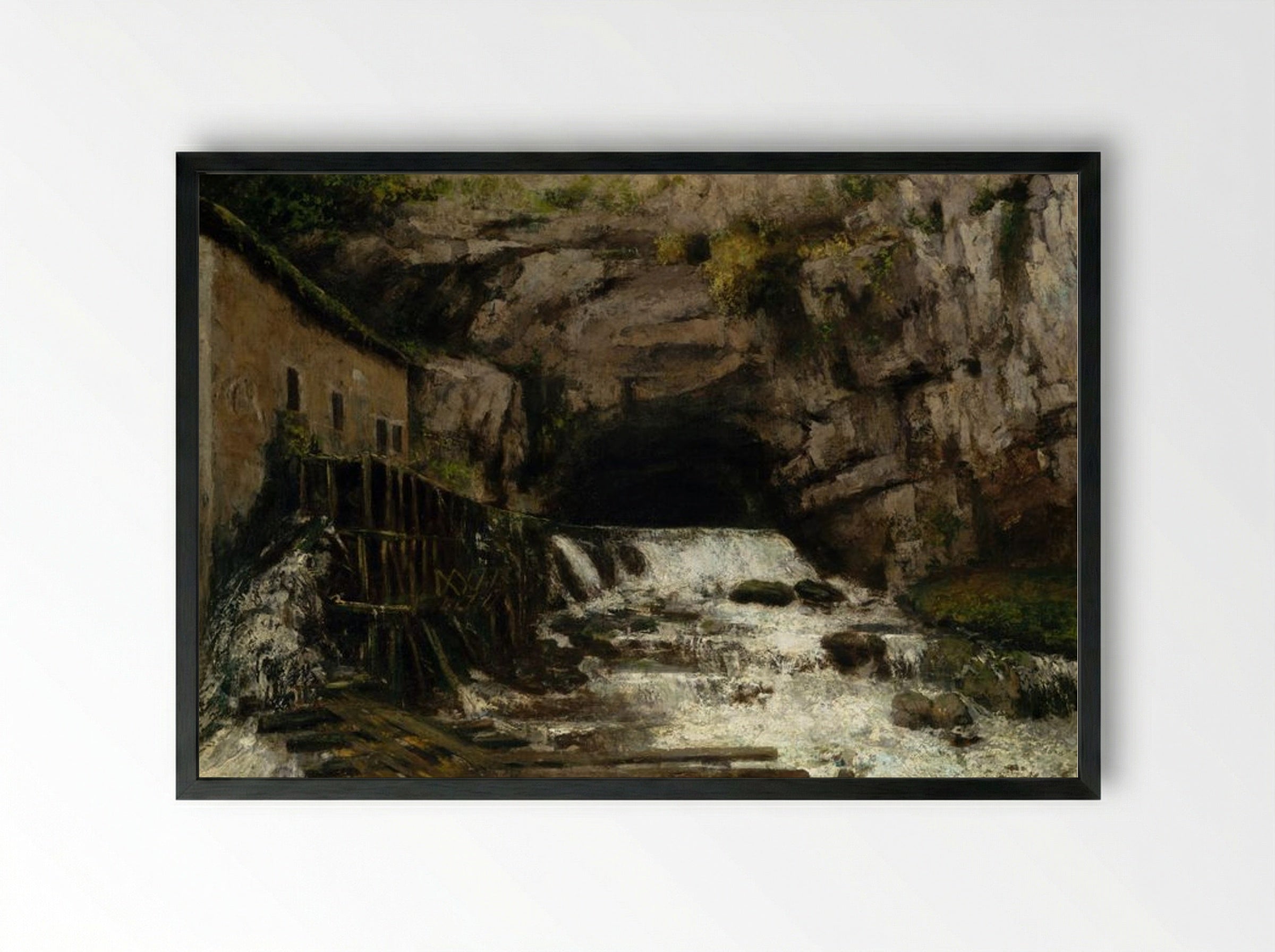 The Source of the Loue - Gustave Courbet - Framed Print Black