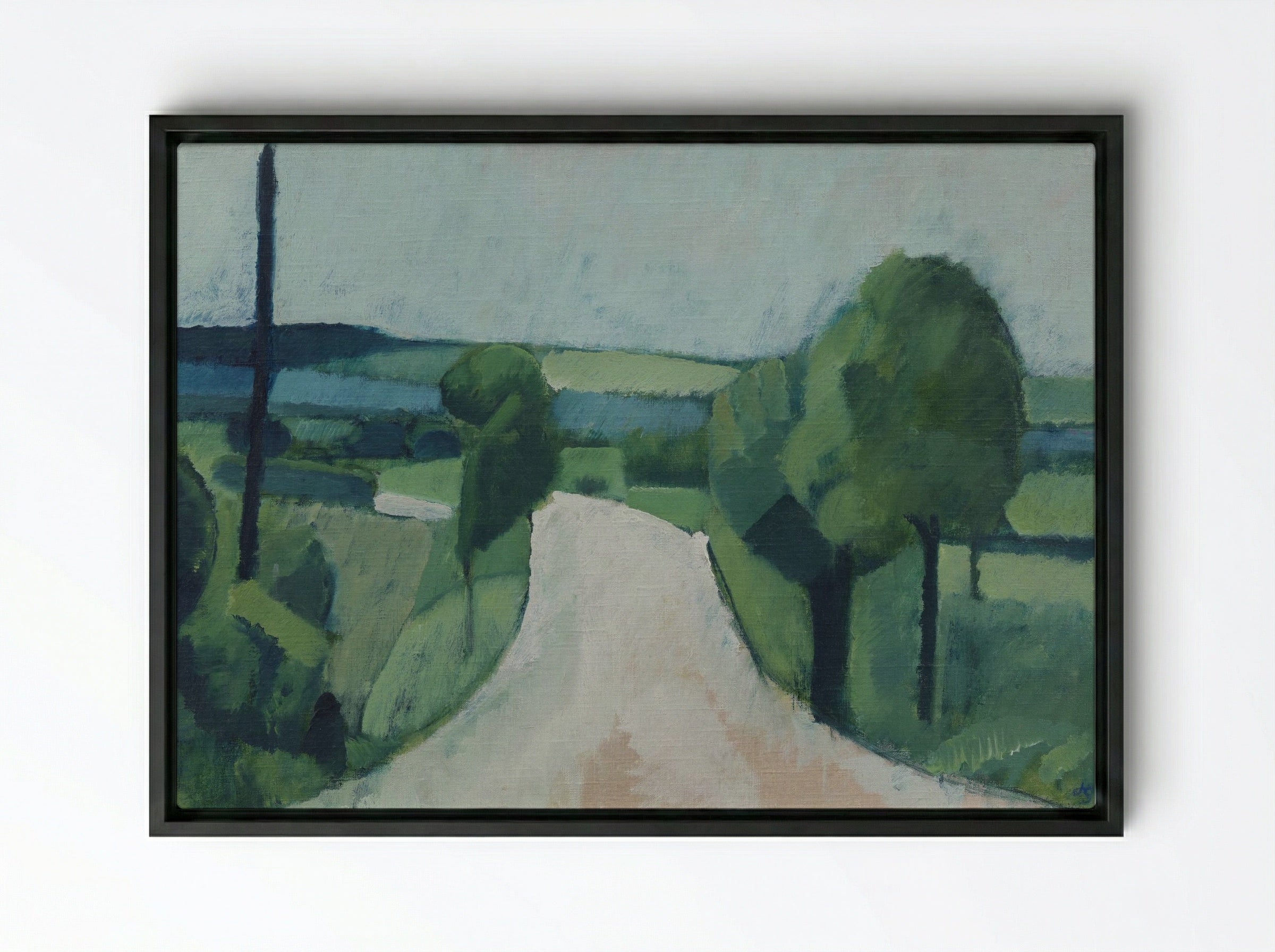 Road near Fåborg on Funen - Harald Giersing - Framed Canvas Black