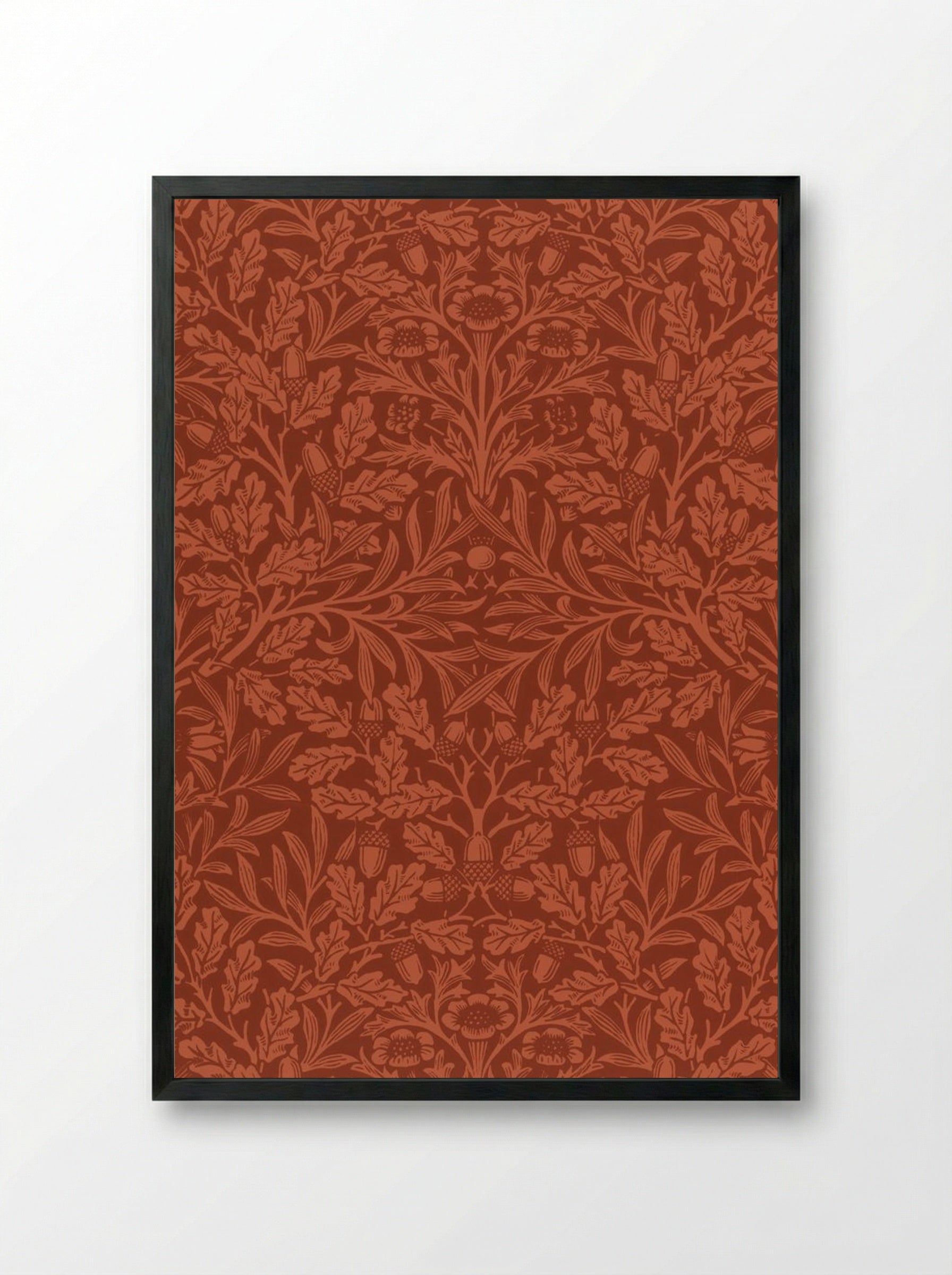 Acorns and Oak Leaves - William Morris - Framed Print Black