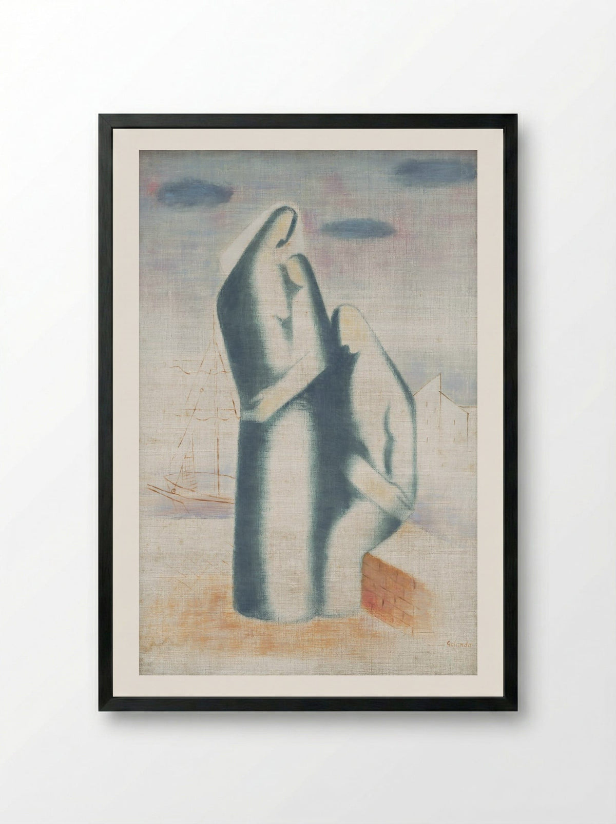 Poor Family - Mikuláš Galanda - Framed Print Black