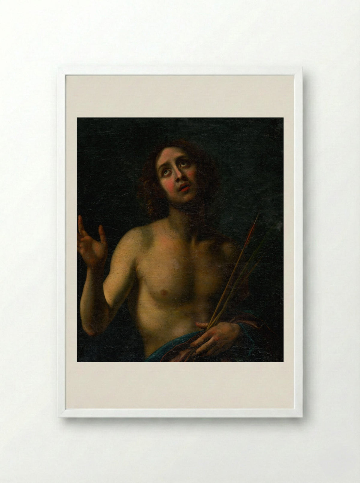 Saint Sebastian - Carlo Dolci - Framed Print White