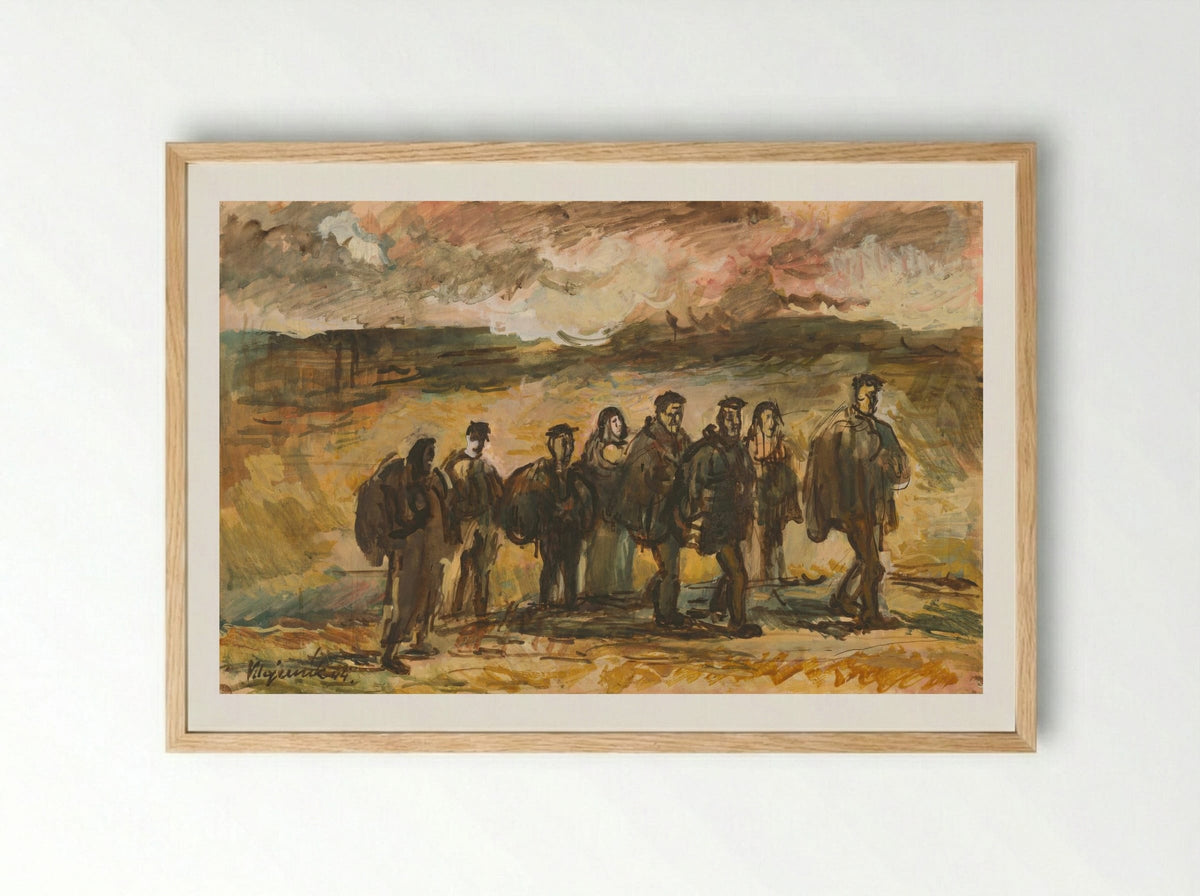 Refugees - Cyprián Majerník - Framed Print Wood