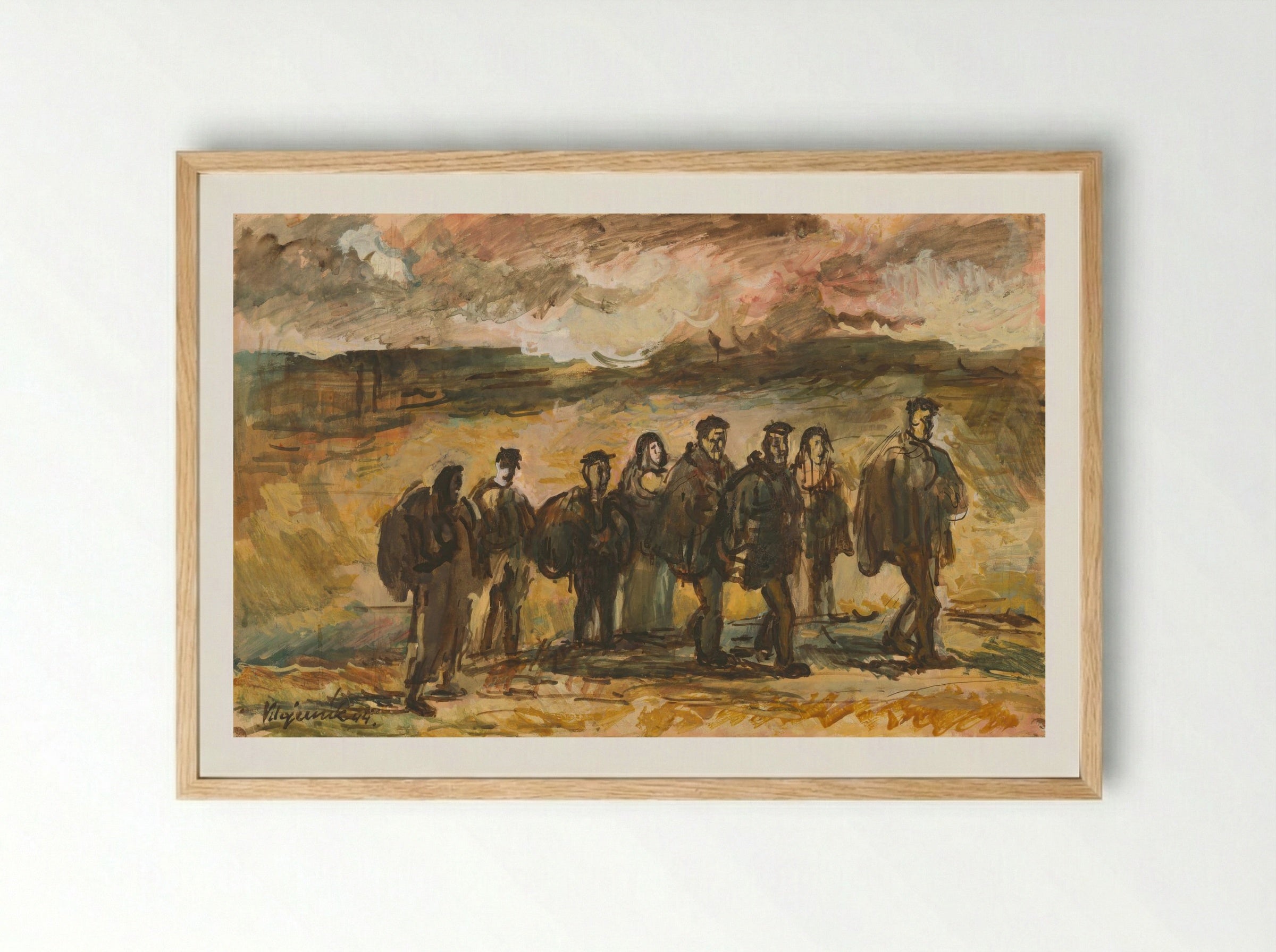 Refugees - Cyprián Majerník - Framed Print Wood
