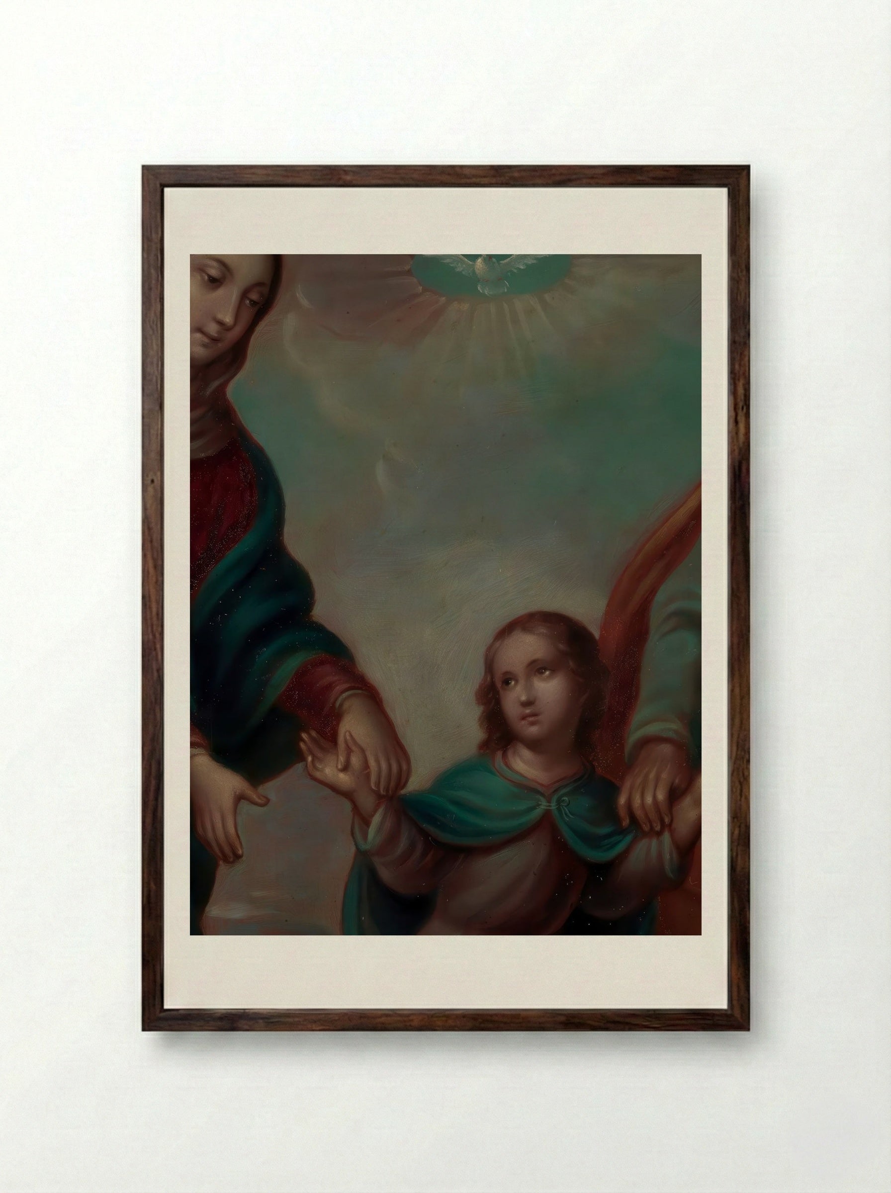 The Return of the Holy Family from Egypt - Nicolás Enríquez - Framed Print Dark Wood