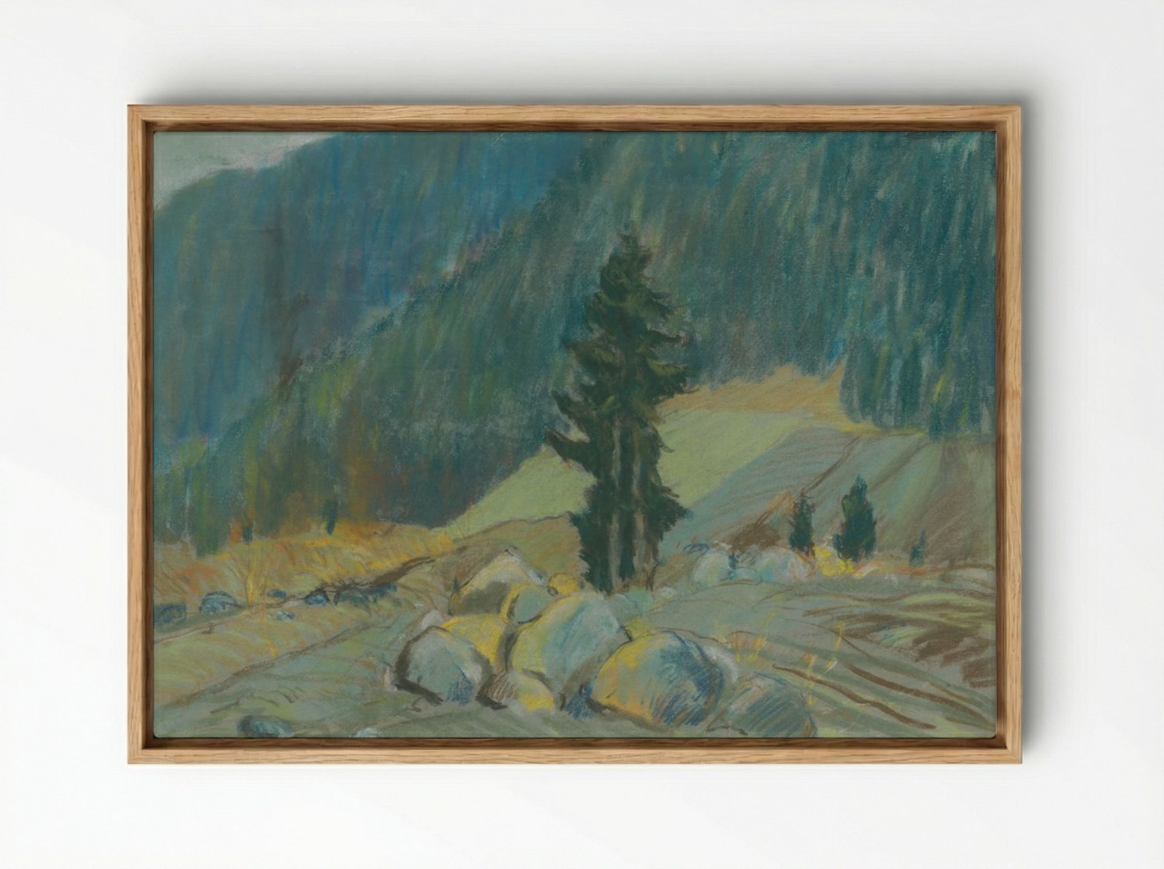Mountain Brook Between Boulders - Zolo Palugyay - Framed Canvas Wood