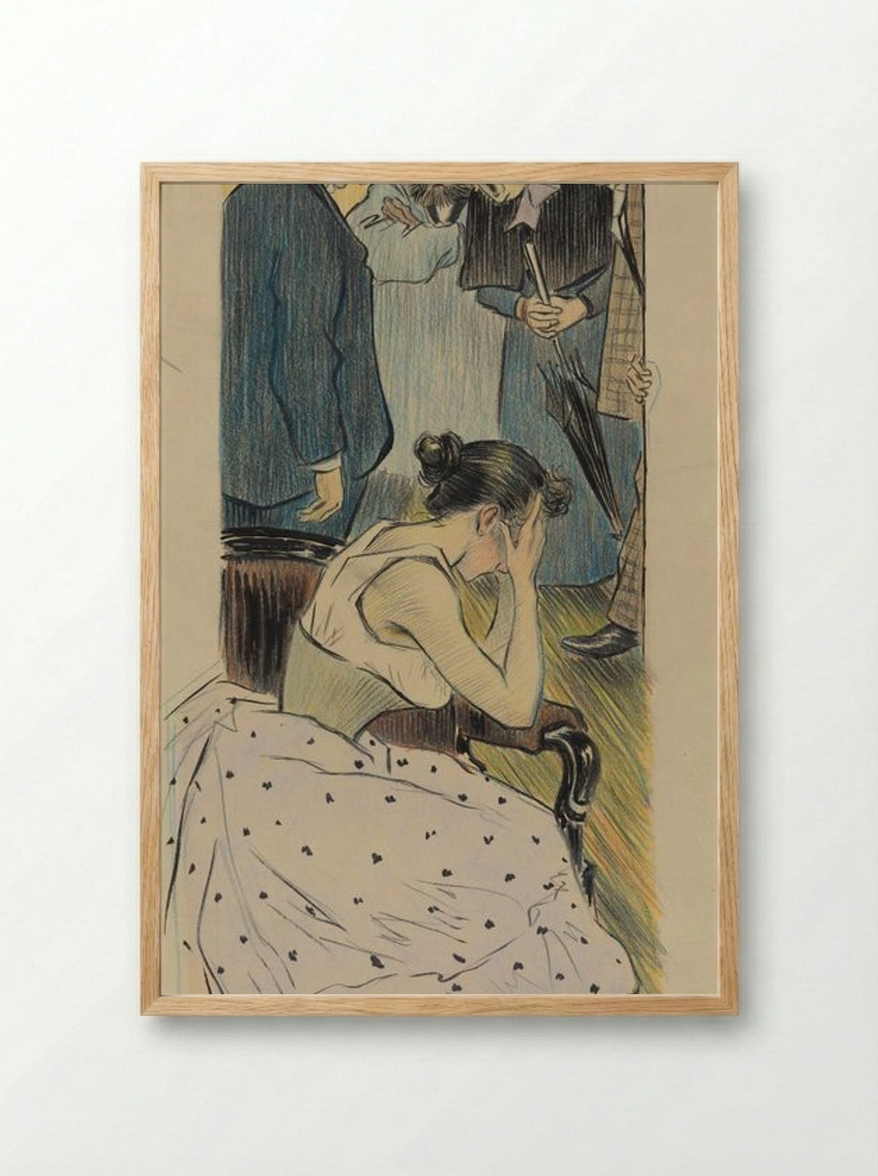 Sa famille (chanson) - Théophile Alexandre Steinlen - Framed Print Wood