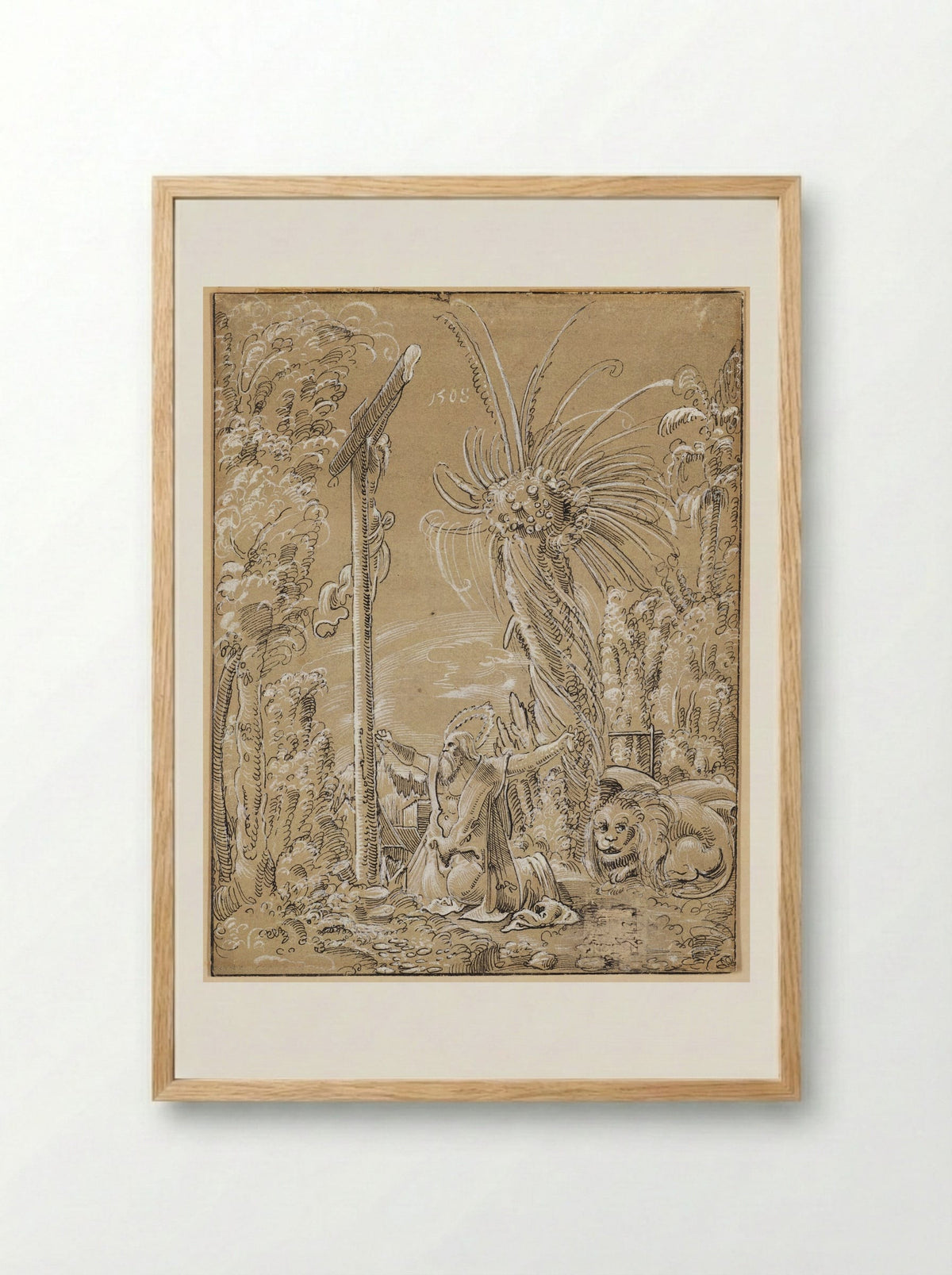 Saint Jerome in the Desert - Albrecht Altdorfer - Framed Print Wood