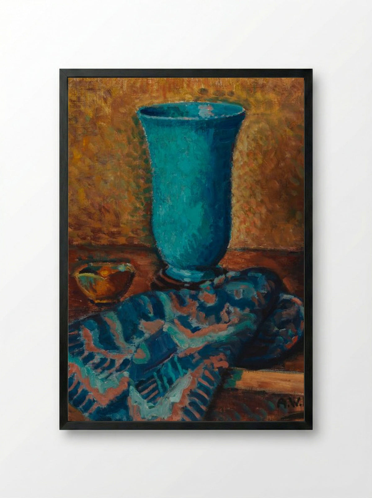 Sininen maljakko (Blue Vase) - Alfred William Finch - Framed Print Black