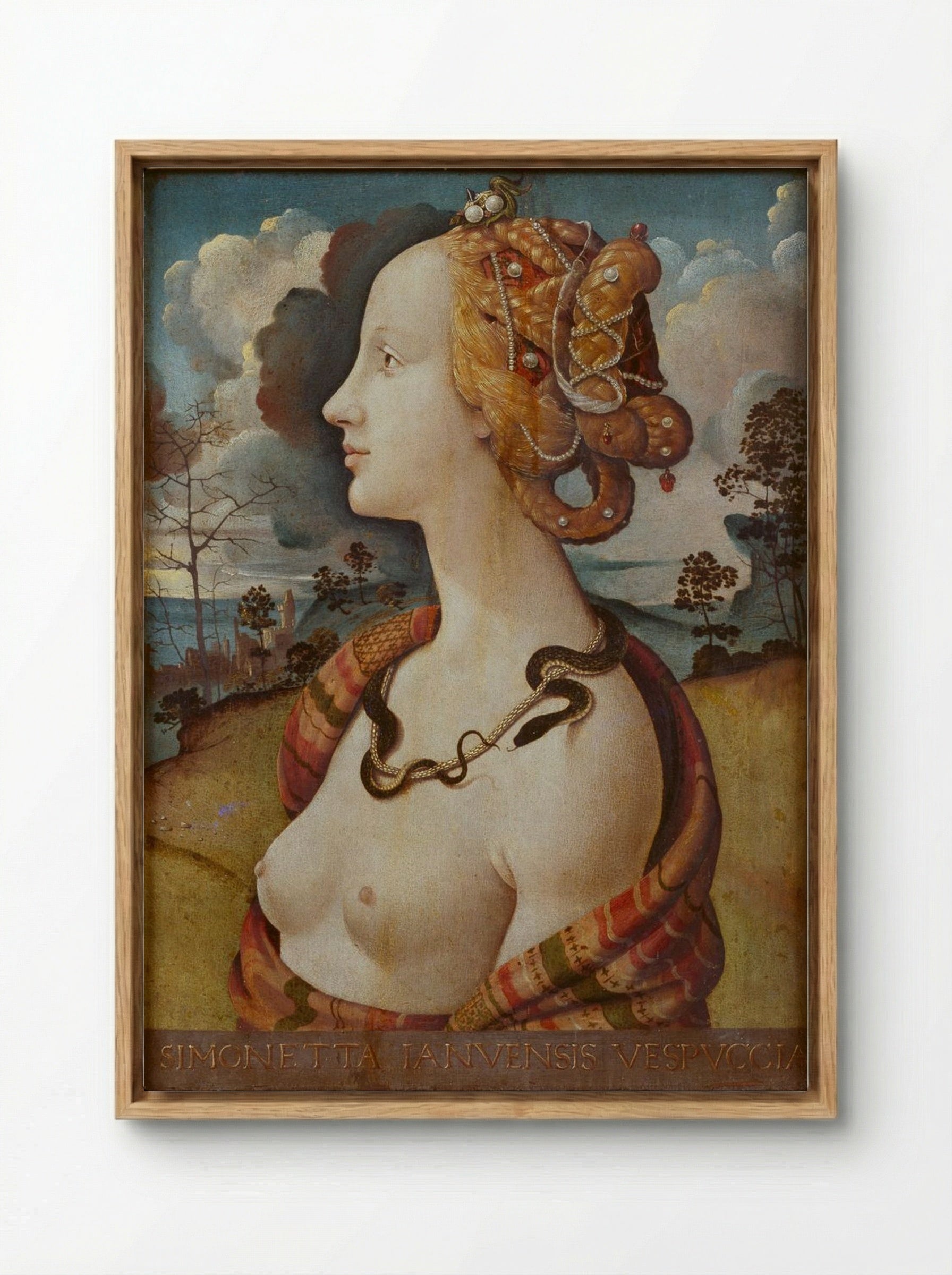 Portrait of Simonetta Vespucci - Piero di Cosimo - Framed Canvas Wood