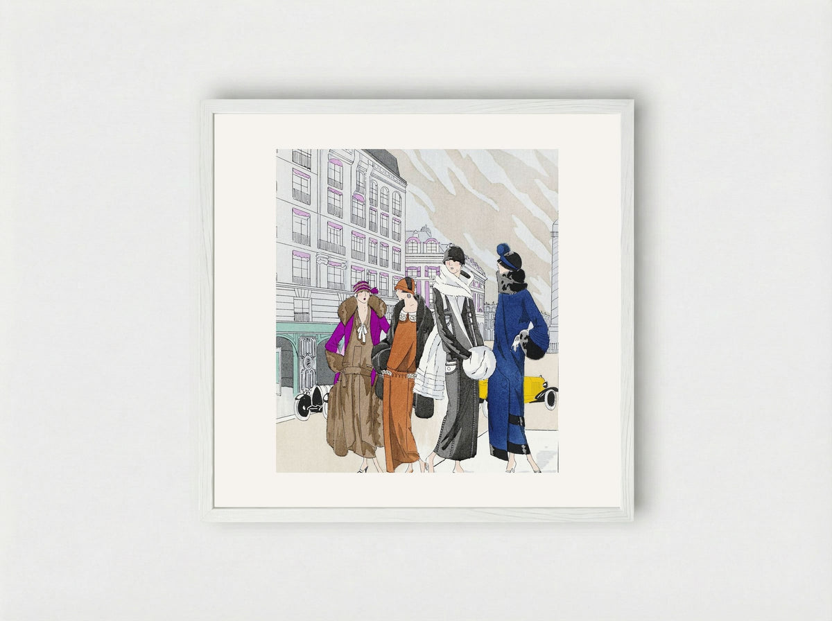 Four Ladies in Creations - Georges Prémet - Framed Print White