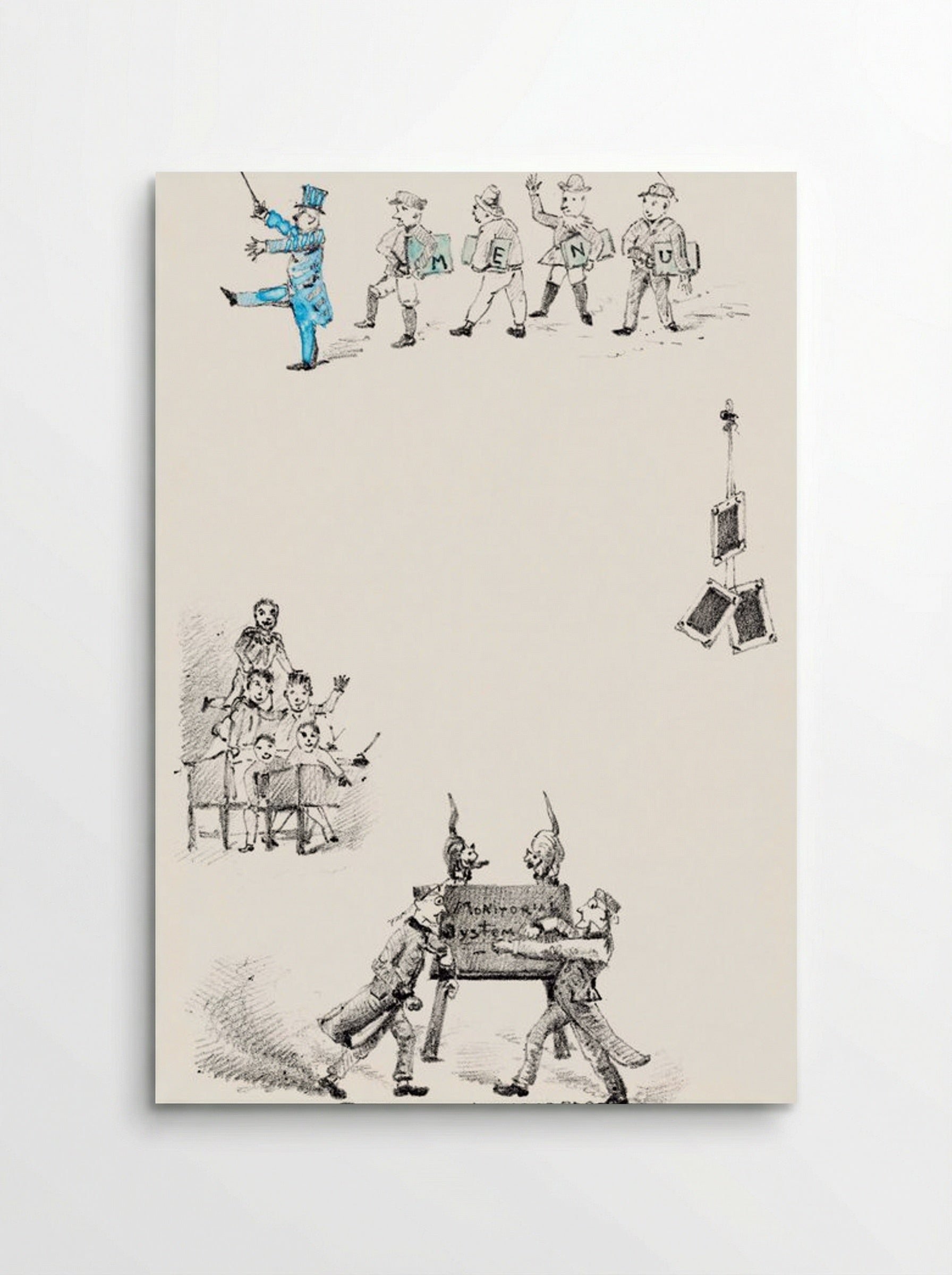 Menu Card with Teachers and Students - Theo van Hoytema - Poster