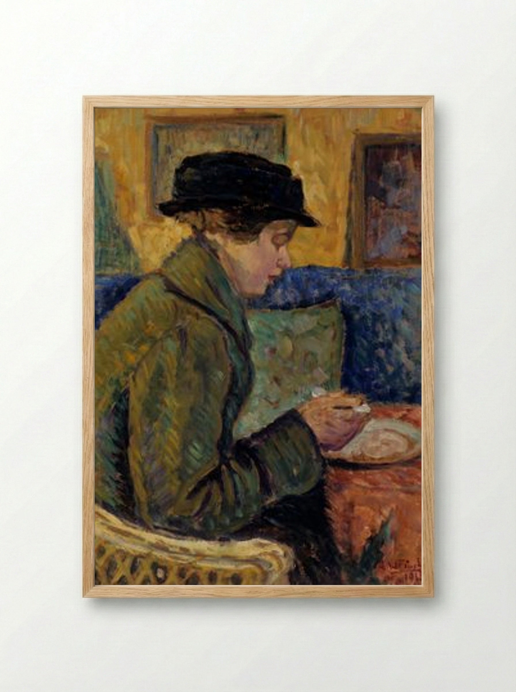 Woman in Profile - Alfred William Finch - Framed Print Wood