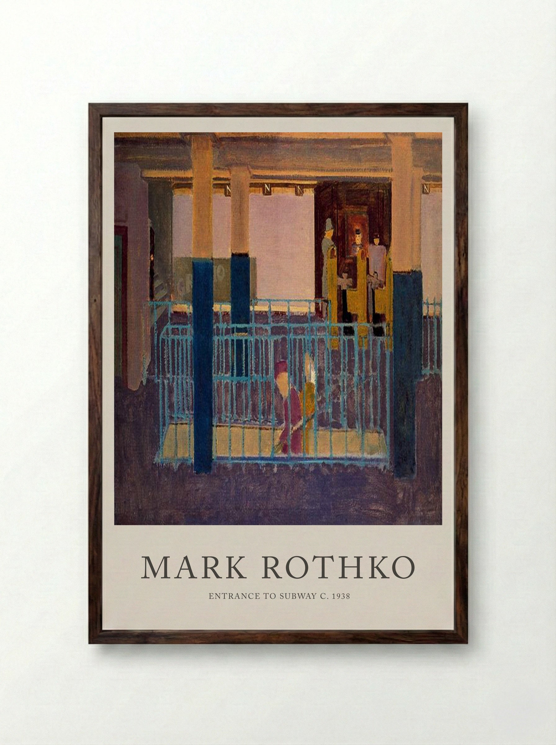 Entrance to Subway - Mark Rothko - Framed Print Dark Wood