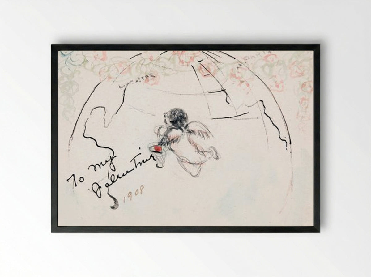 To My Valentine - Charles Demuth - Framed Print Black