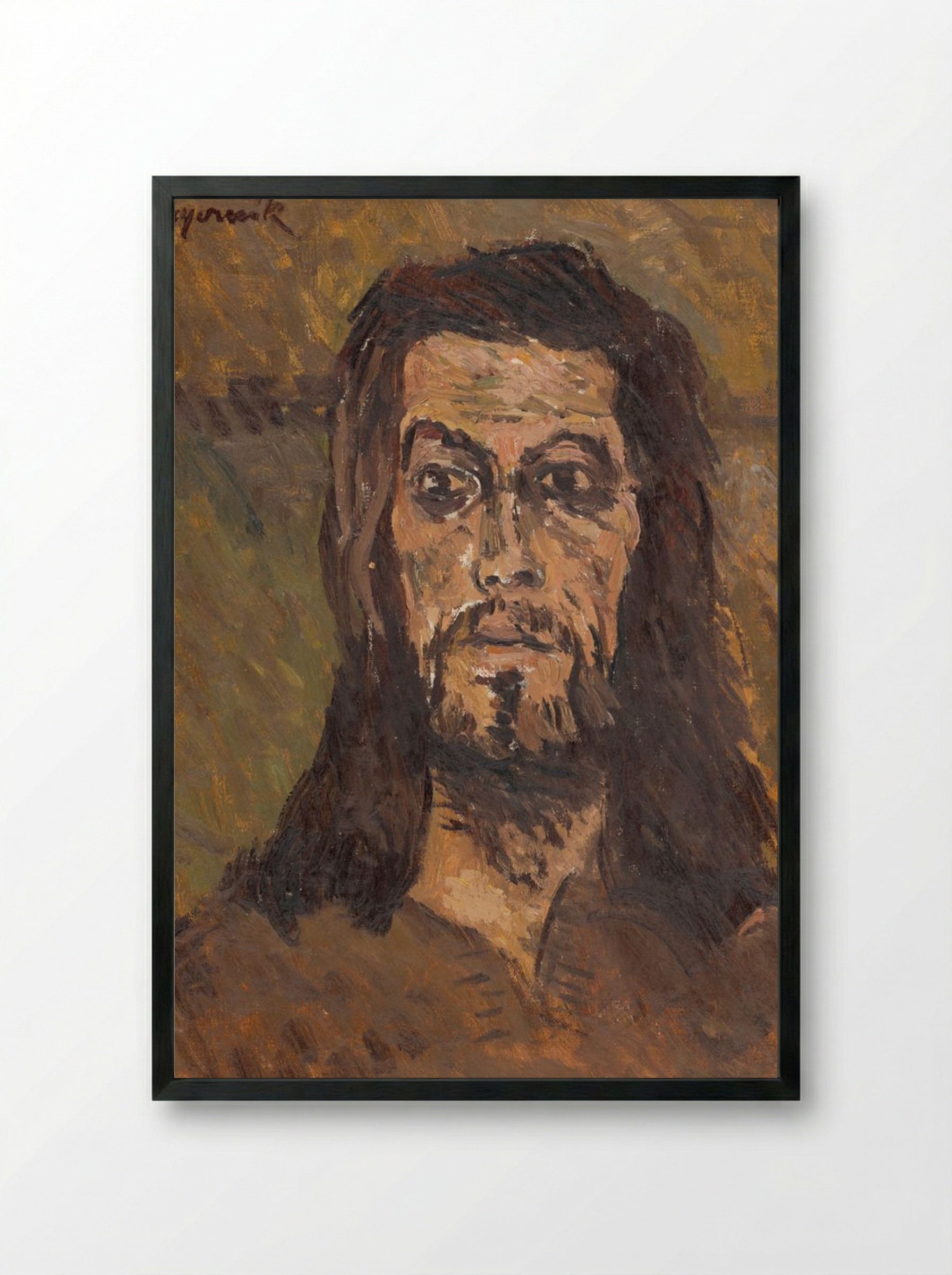 The Head of Saint John the Baptist - Cyprián Majerník - Framed Print Black
