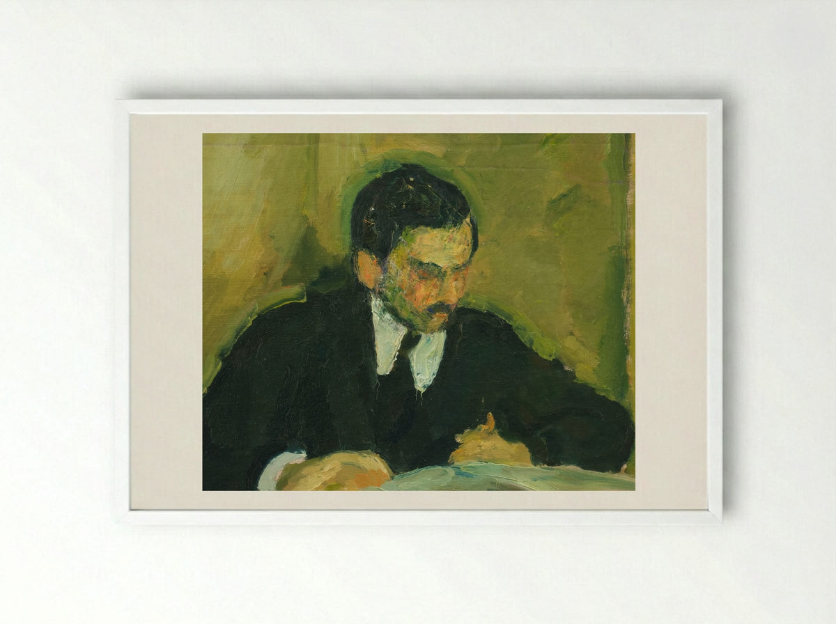The Painter Ernst Goldschmidt Reading - Harald Giersing - Framed Print White