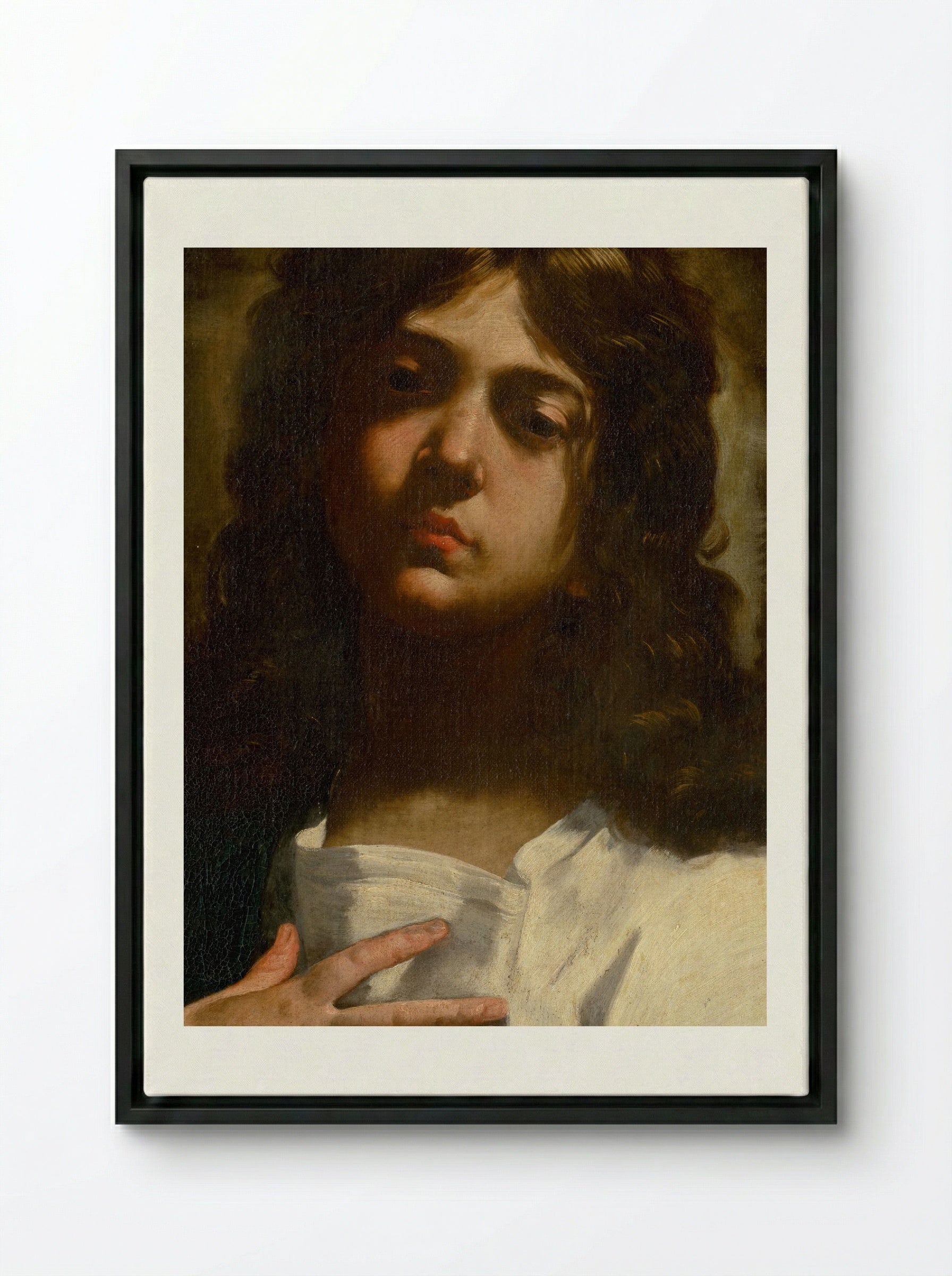 Saint John the Evangelist - Guido Reni - Framed Canvas Black