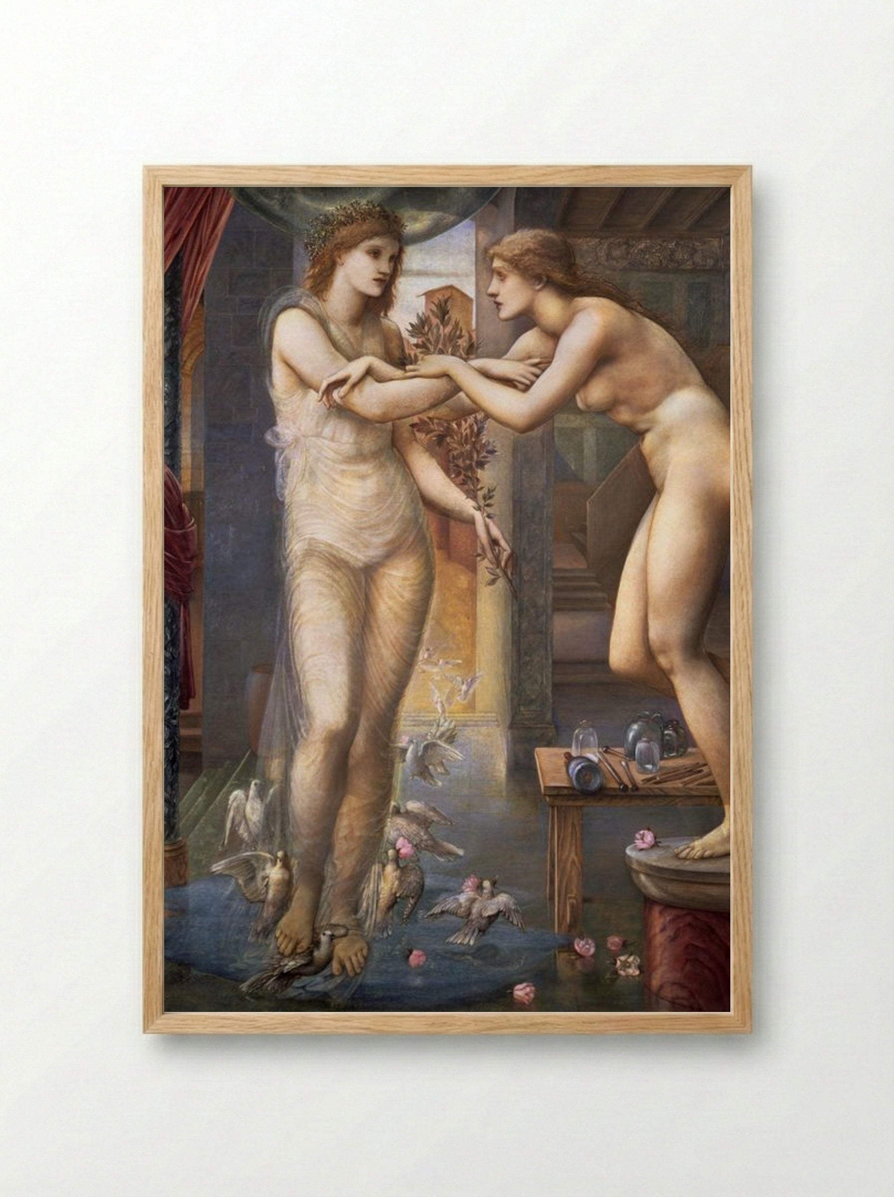 Pygmalion and the Image: The Godhead Fires - Edward Burne-Jones - Framed Print Wood