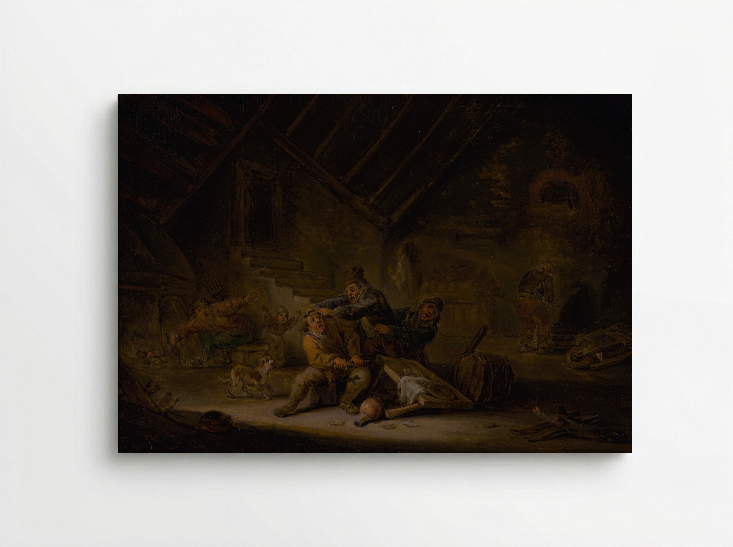 Card Players Fighting in a Tavern - David Teniers the Younger - Canvas
