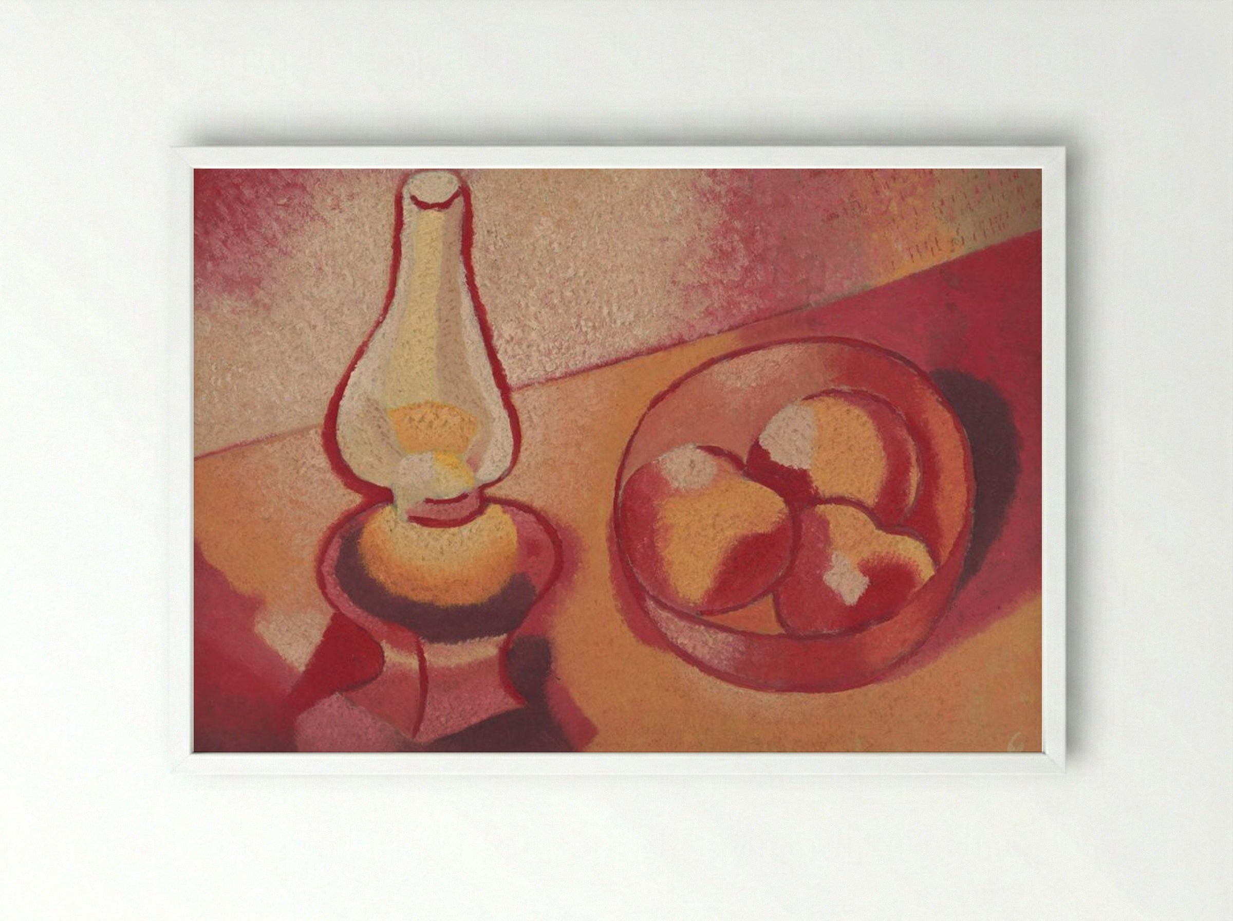Still Life with a Lamp - Mikuláš Galanda - Framed Print White