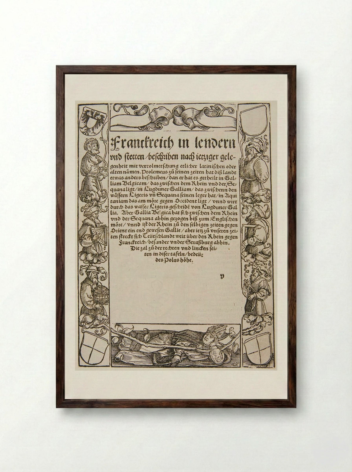 A Recumbent Bishop and Six Mathematicians - Hans Holbein the Younger - Framed Print Dark Wood