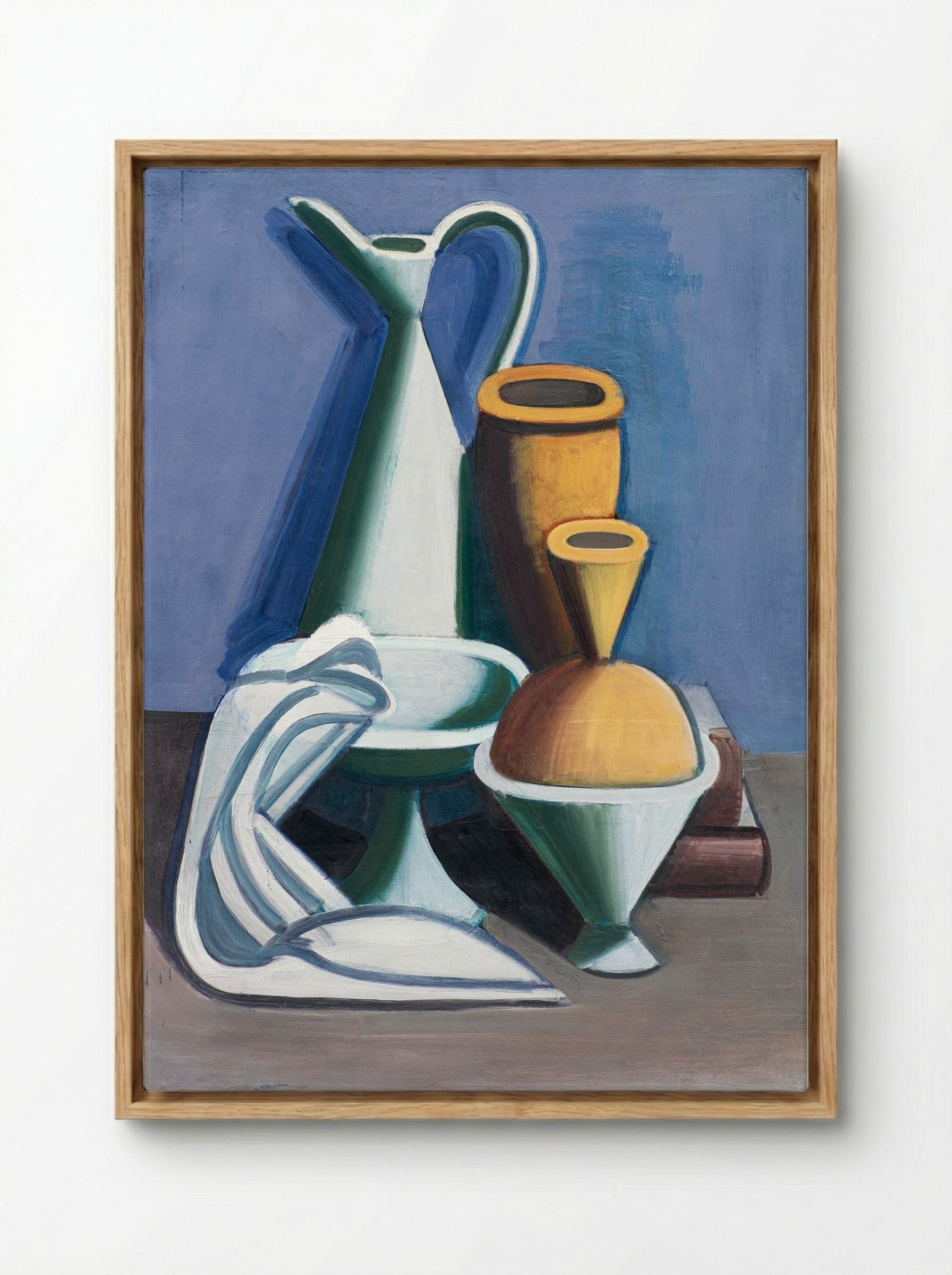 Arrangement with Watering Can, Towel and Jars - Vilhelm Lundstrøm - Framed Canvas Wood