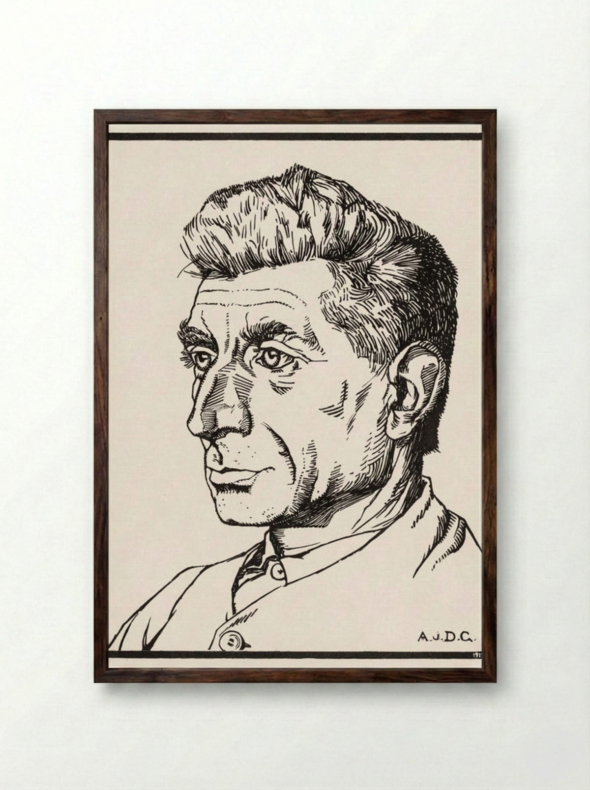 Portrait of a Man - Julie de Graag - Framed Print Dark Wood