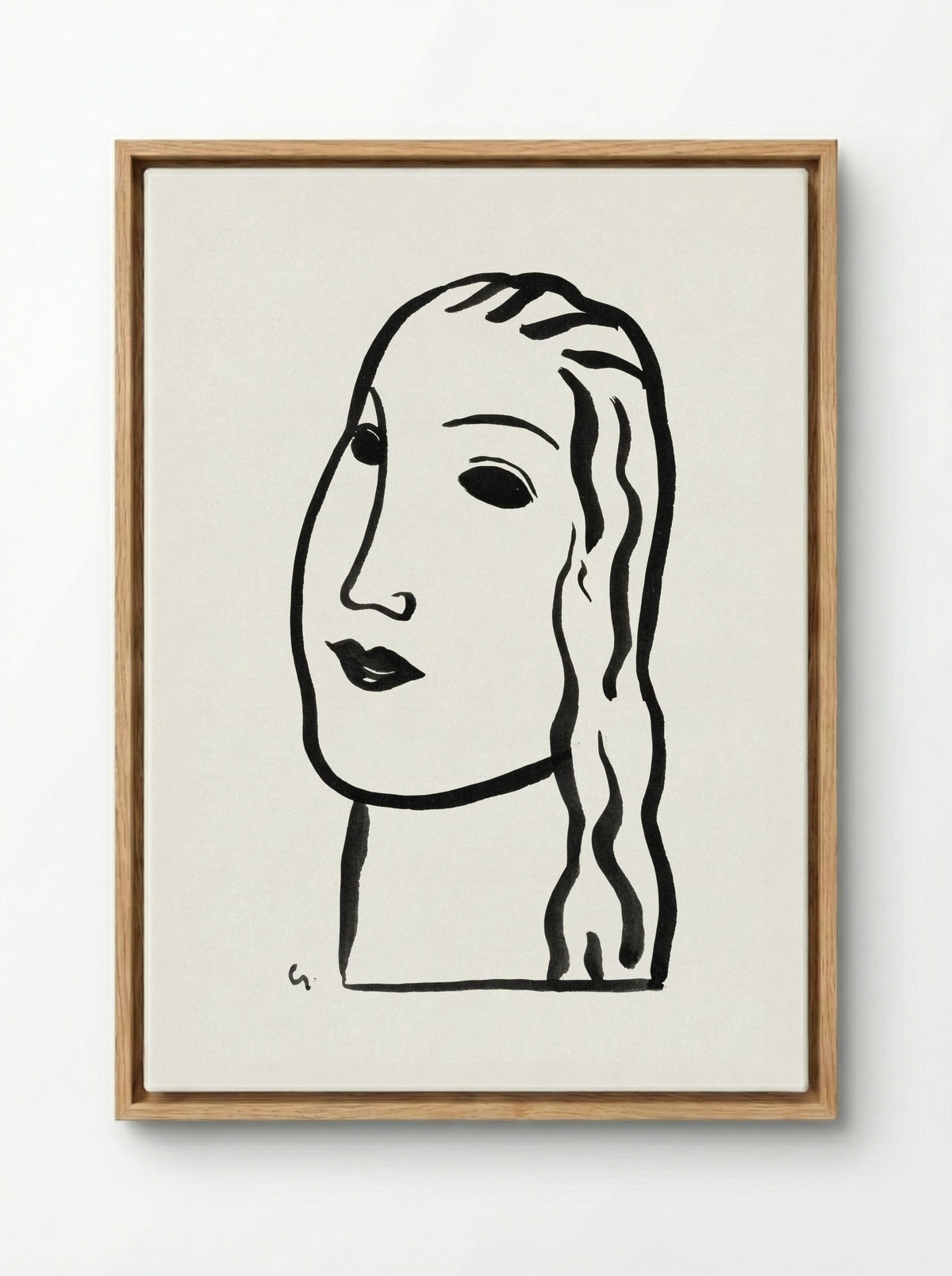 Woman's Head - Leo Gestel - Framed Canvas Wood