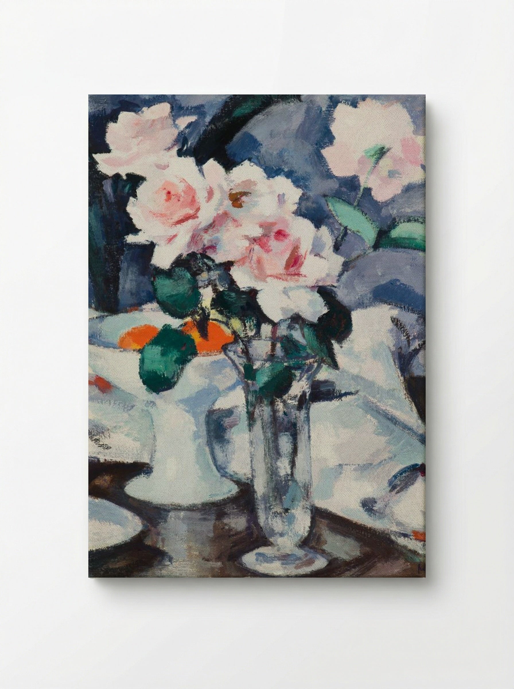 Pink Roses in a Glass Vase - Samuel John Peploe - Canvas