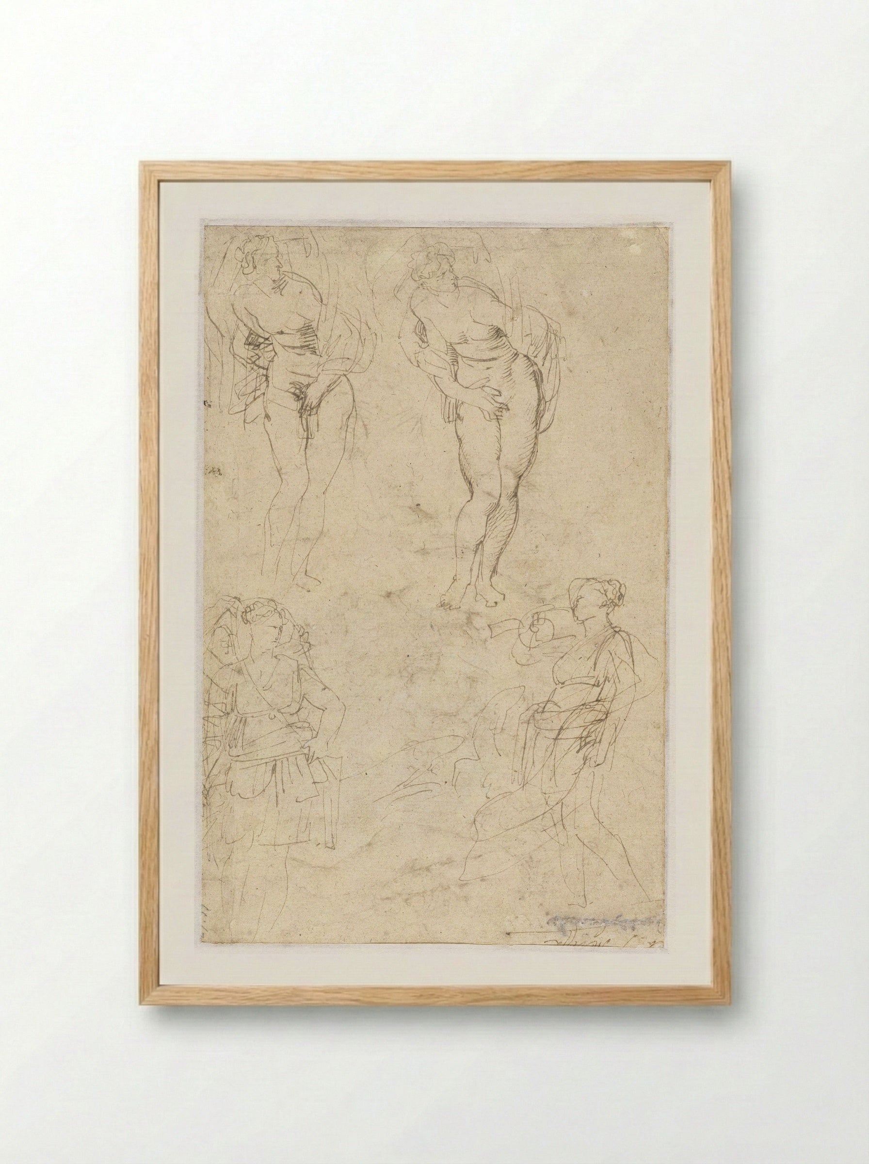 Sketches of the Daughters of Cecrops - Peter Paul Rubens - Framed Print Wood