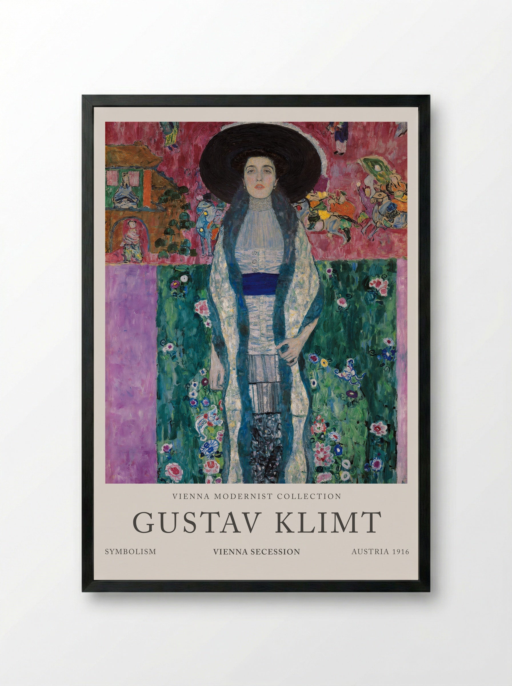Portrait of Adele Bloch-Bauer - Gustav Klimt - Framed Print Black