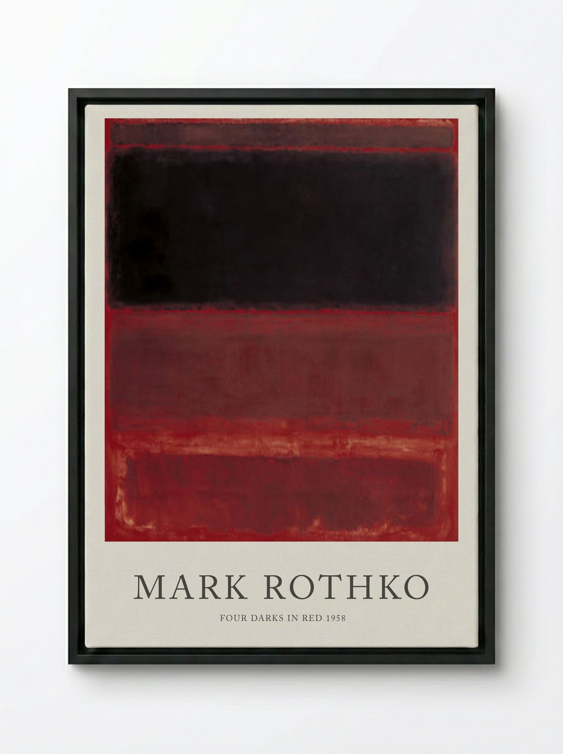 Four Darks in Red - Mark Rothko - Framed Canvas Black