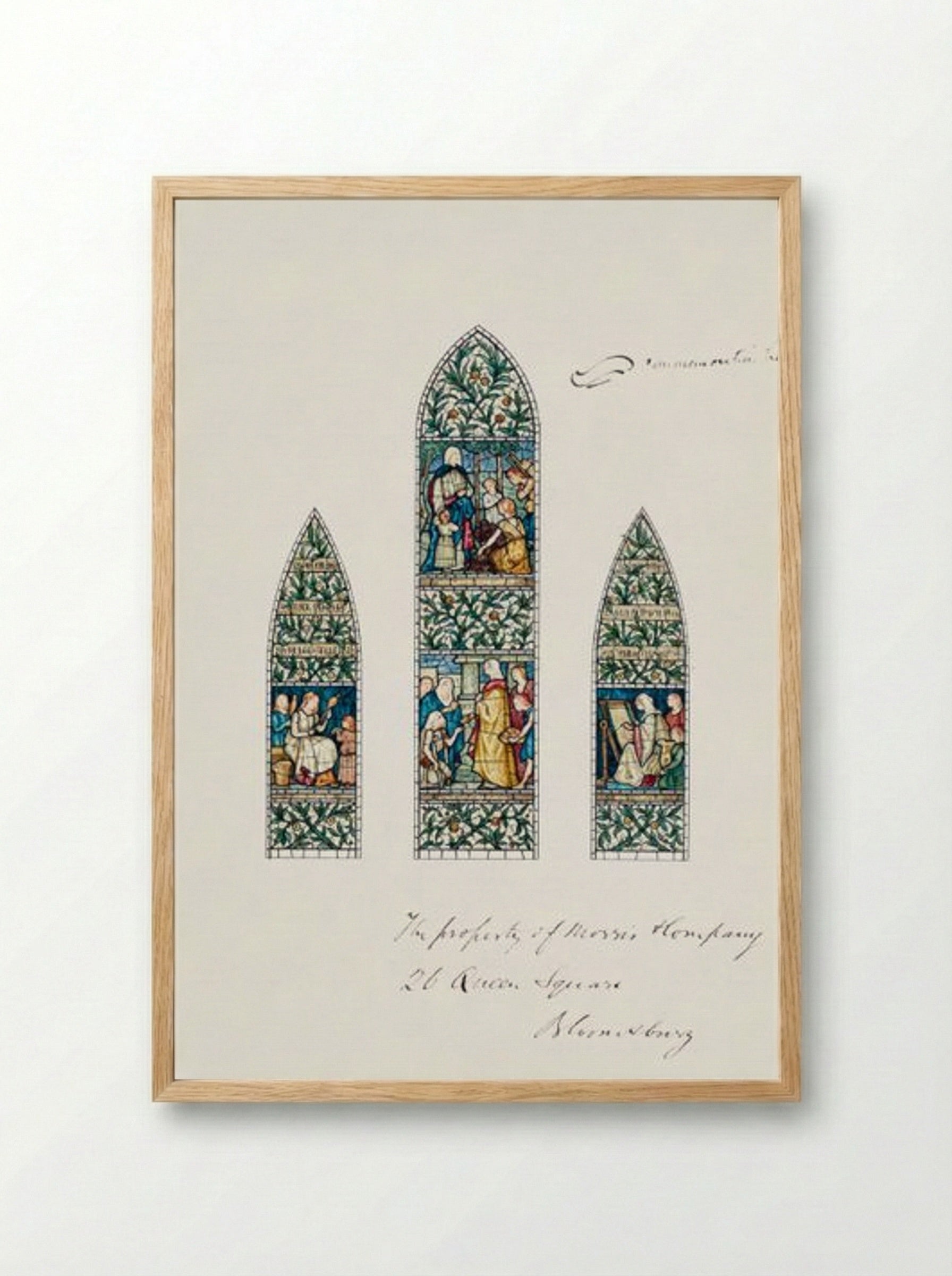 Design for Stained Glass, Southeast Window, Nave, Paisley Abbey, Scotland - Edward Burne-Jones - Framed Print Wood